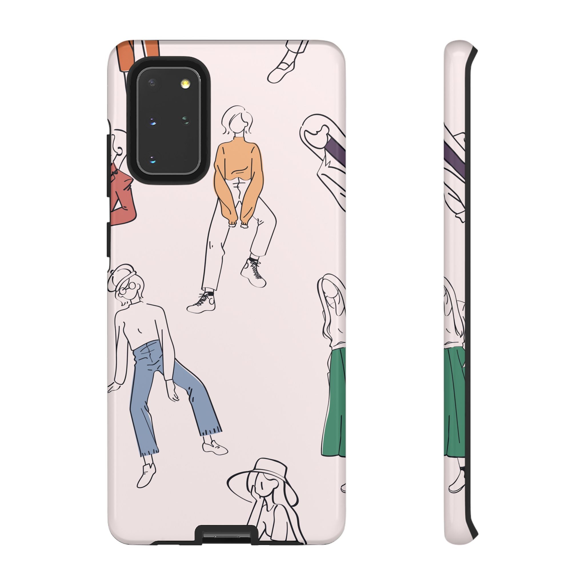 Dancing Women Pattern Phone Case — Chic Pastel Protective Phone Cover