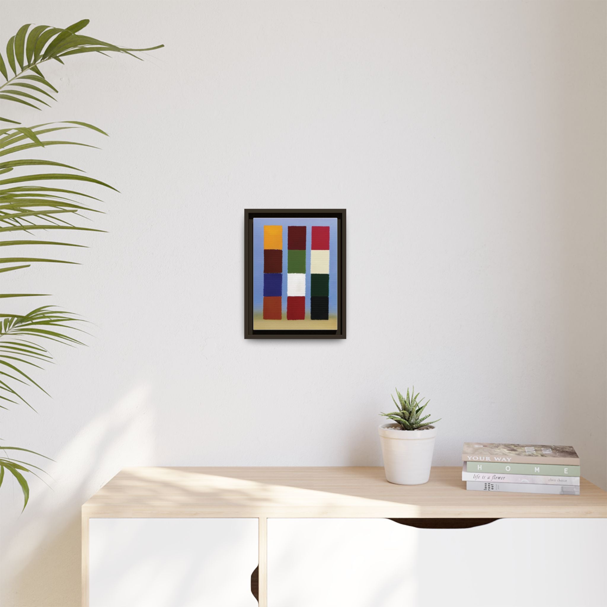 Framed Matte Canvas - Abstract Color Block Wall Art