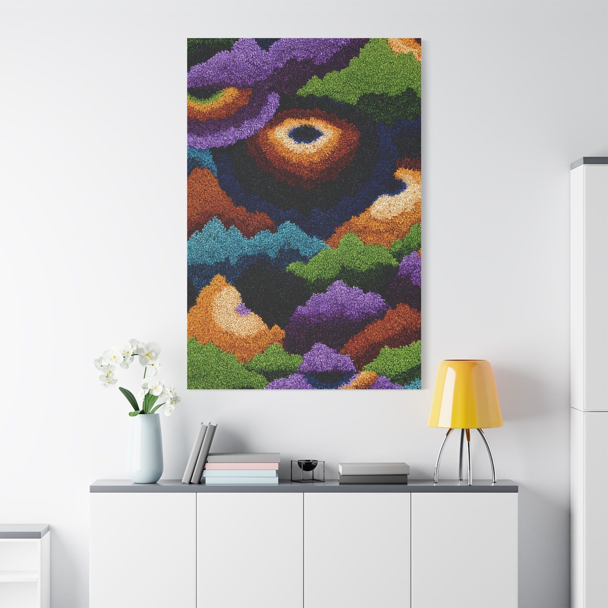 Abstract Colorful Landscape Matte Canvas – Stretched Wall Art