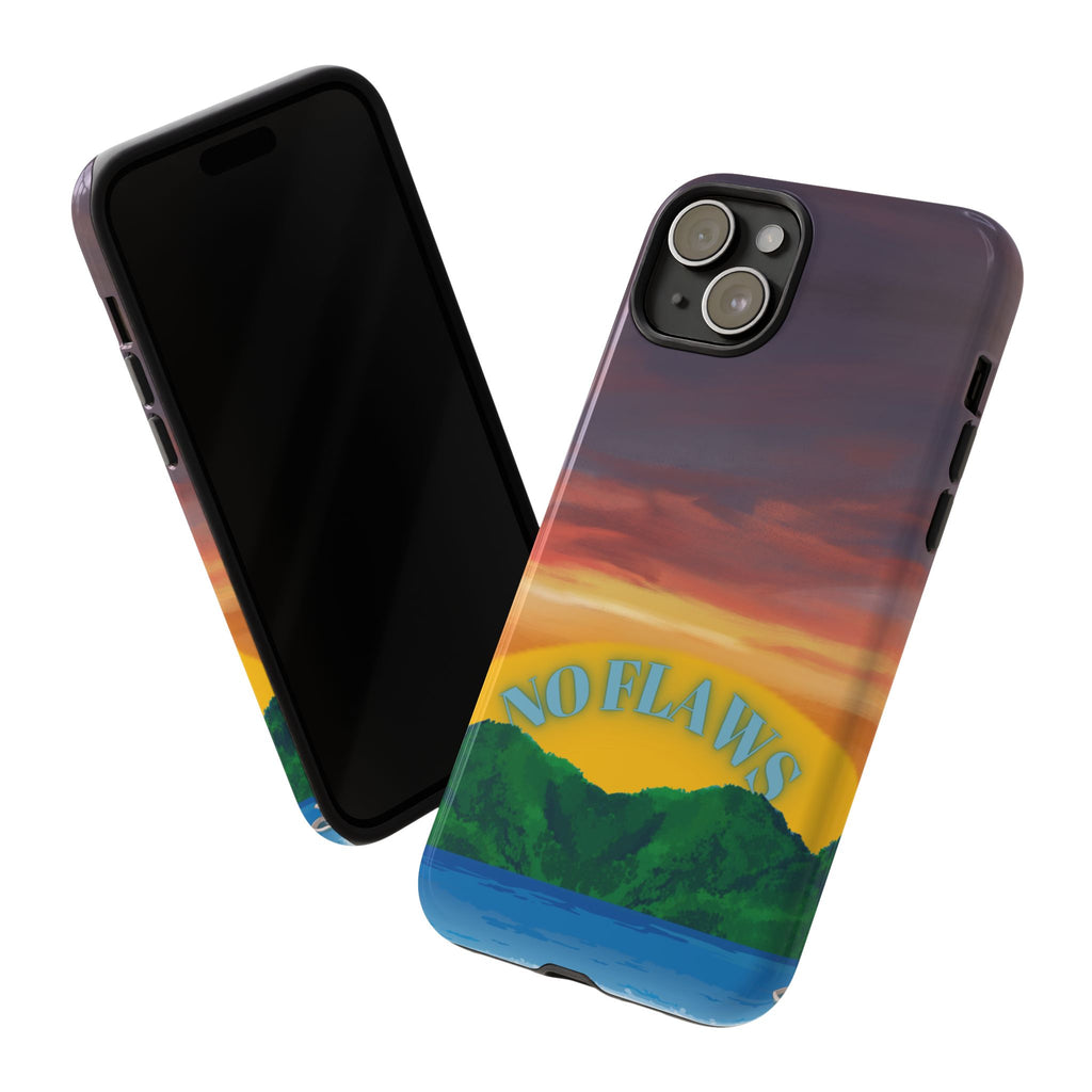 Sunset 'No Flaws' Tough Phone Case — Tropical Beach Protective Cover
