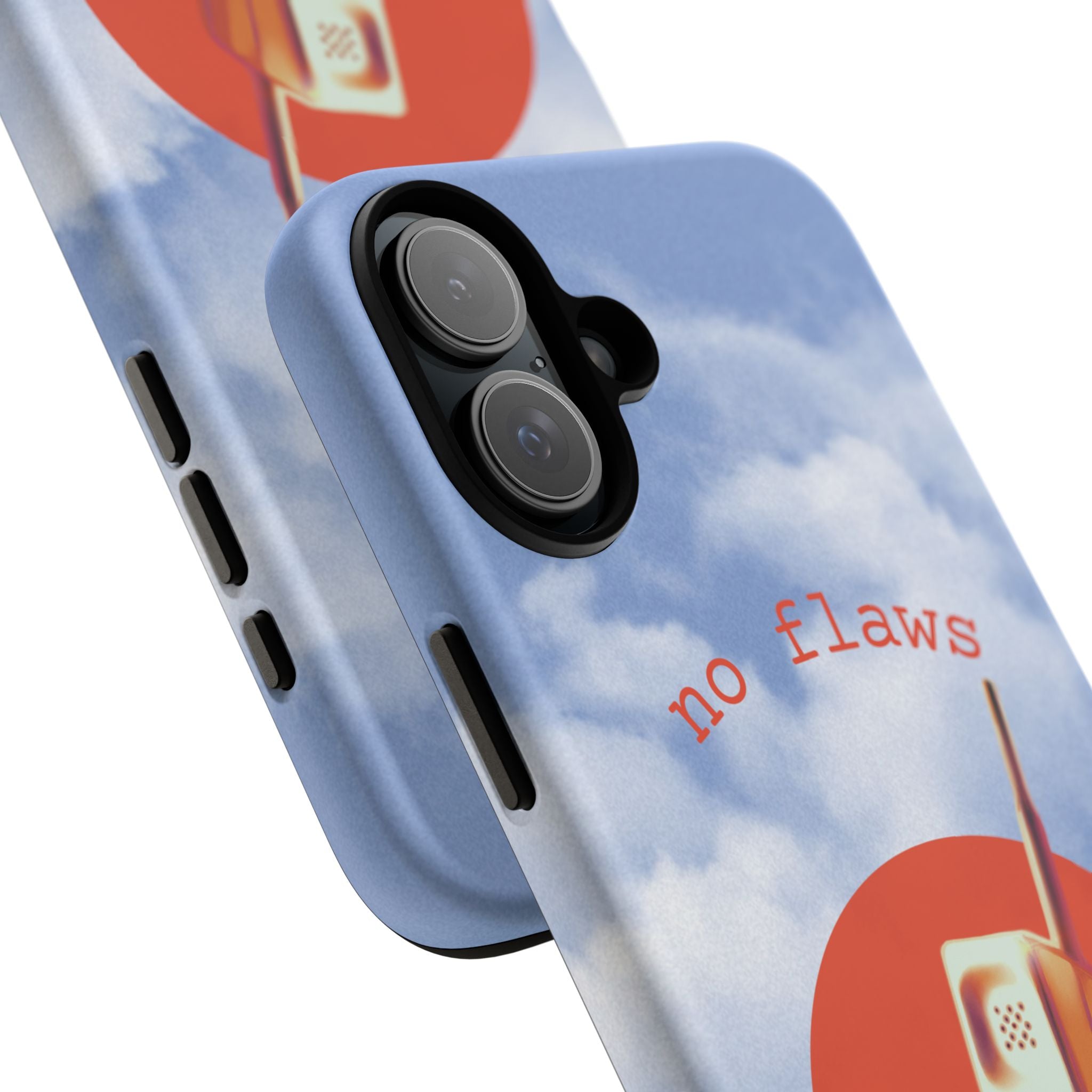 Retro “No Flaws” Phone Tough Case — Vintage 90s Aesthetic Protective Phone Case