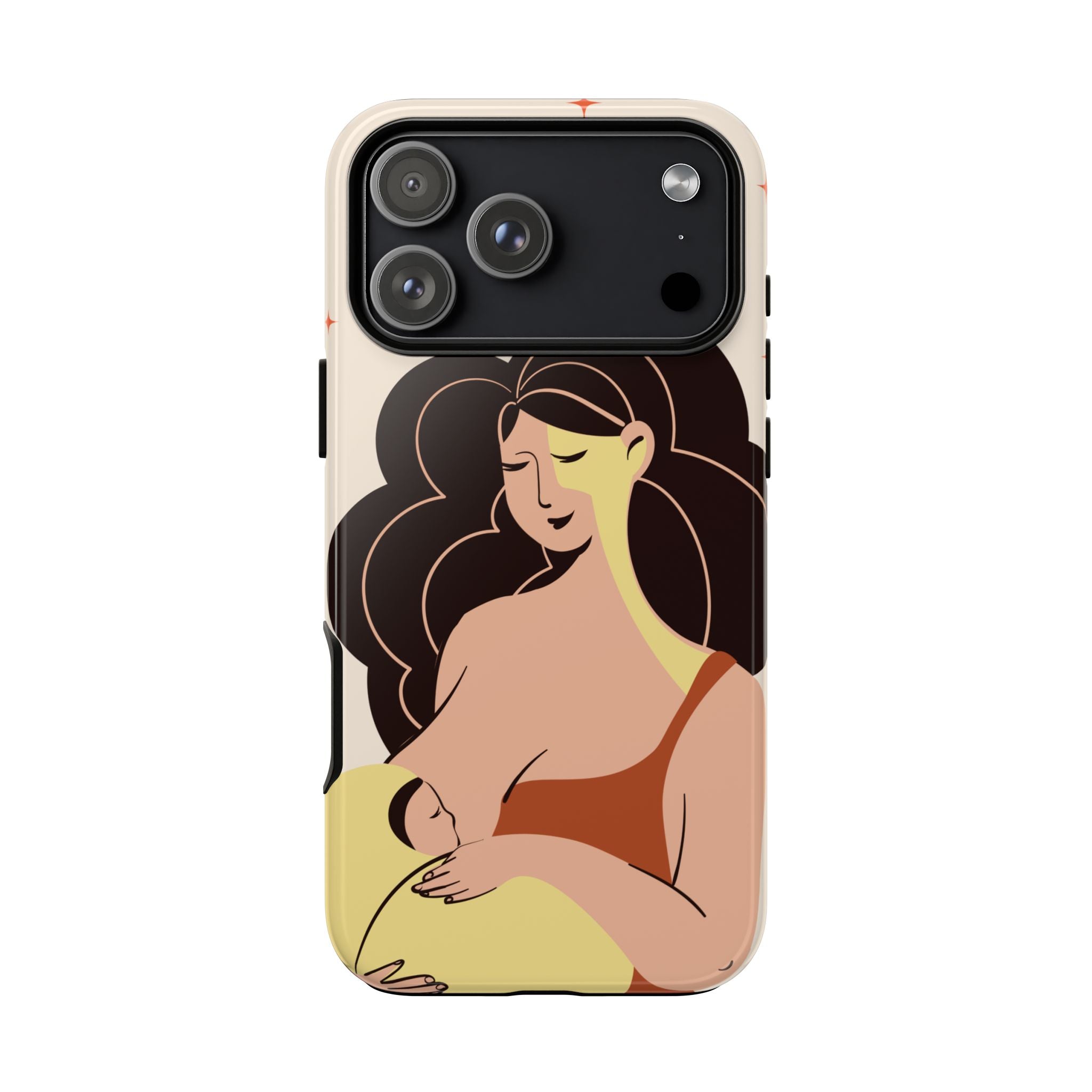 Mother Nursing Baby Illustration, Soft Pastel Mom & Child Protective Cover