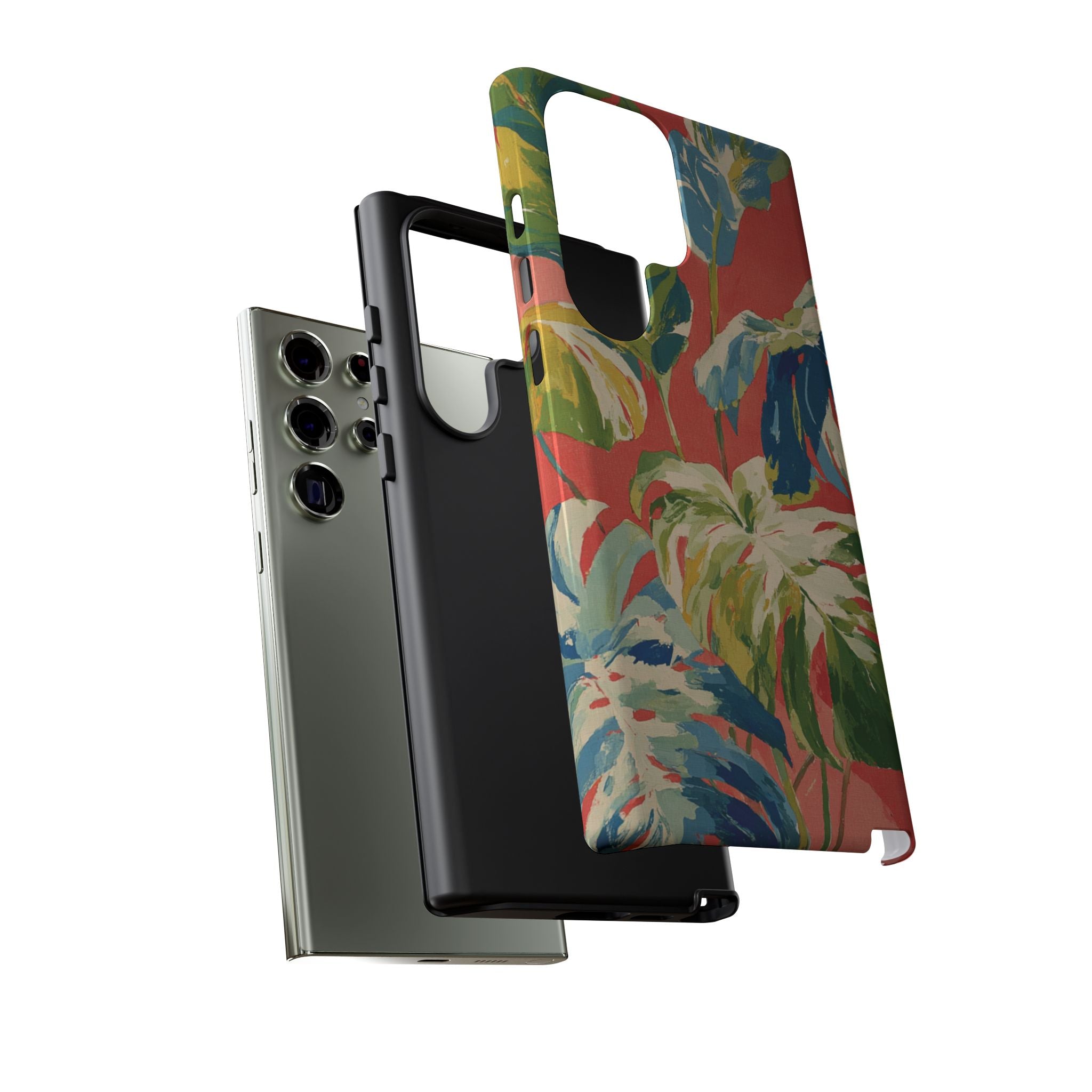 Tropical Phone Case, Floral Tough Case, Vibrant Phone Cover for Summer