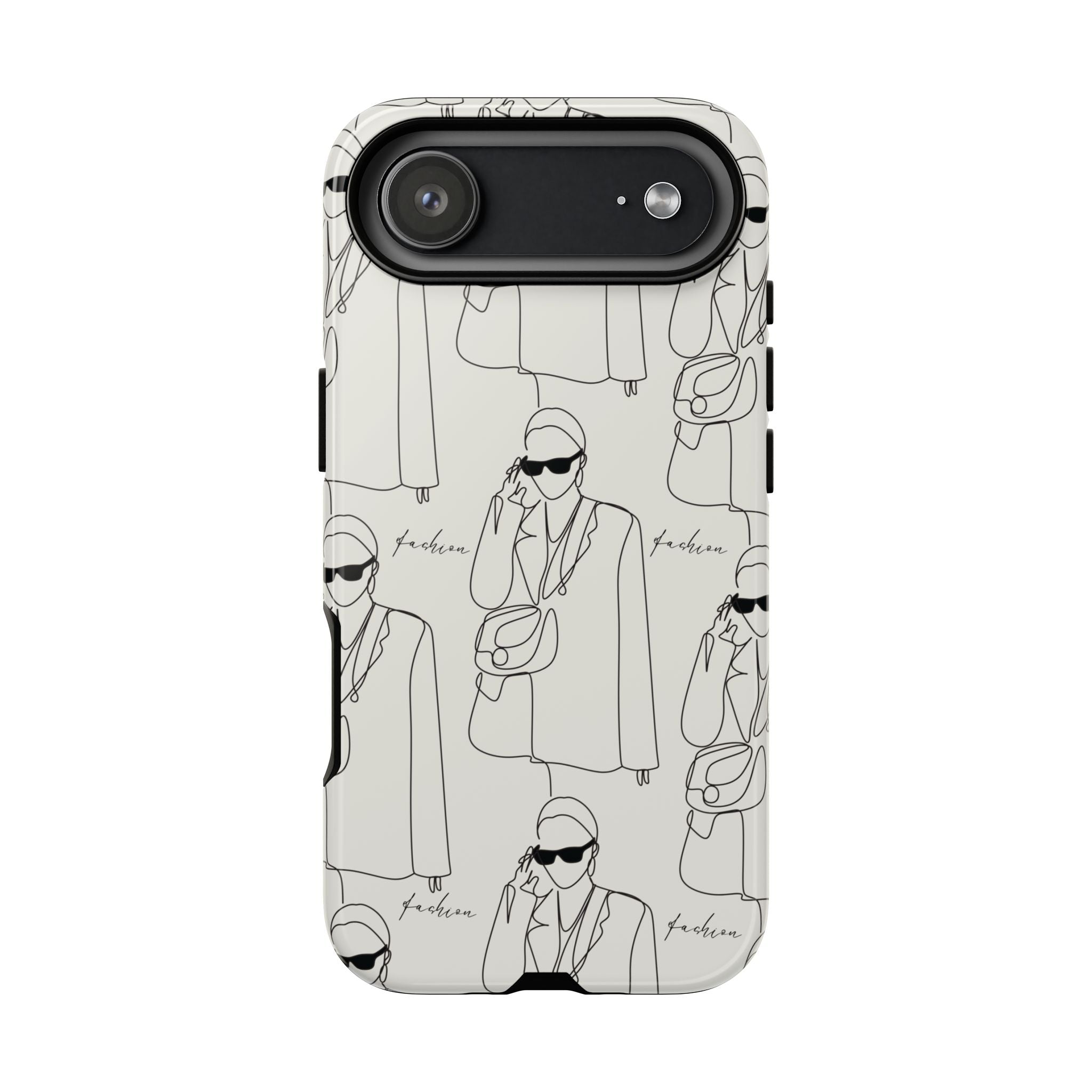 Fashion Sketch Phone Case — Minimalist Chic Designer Pattern