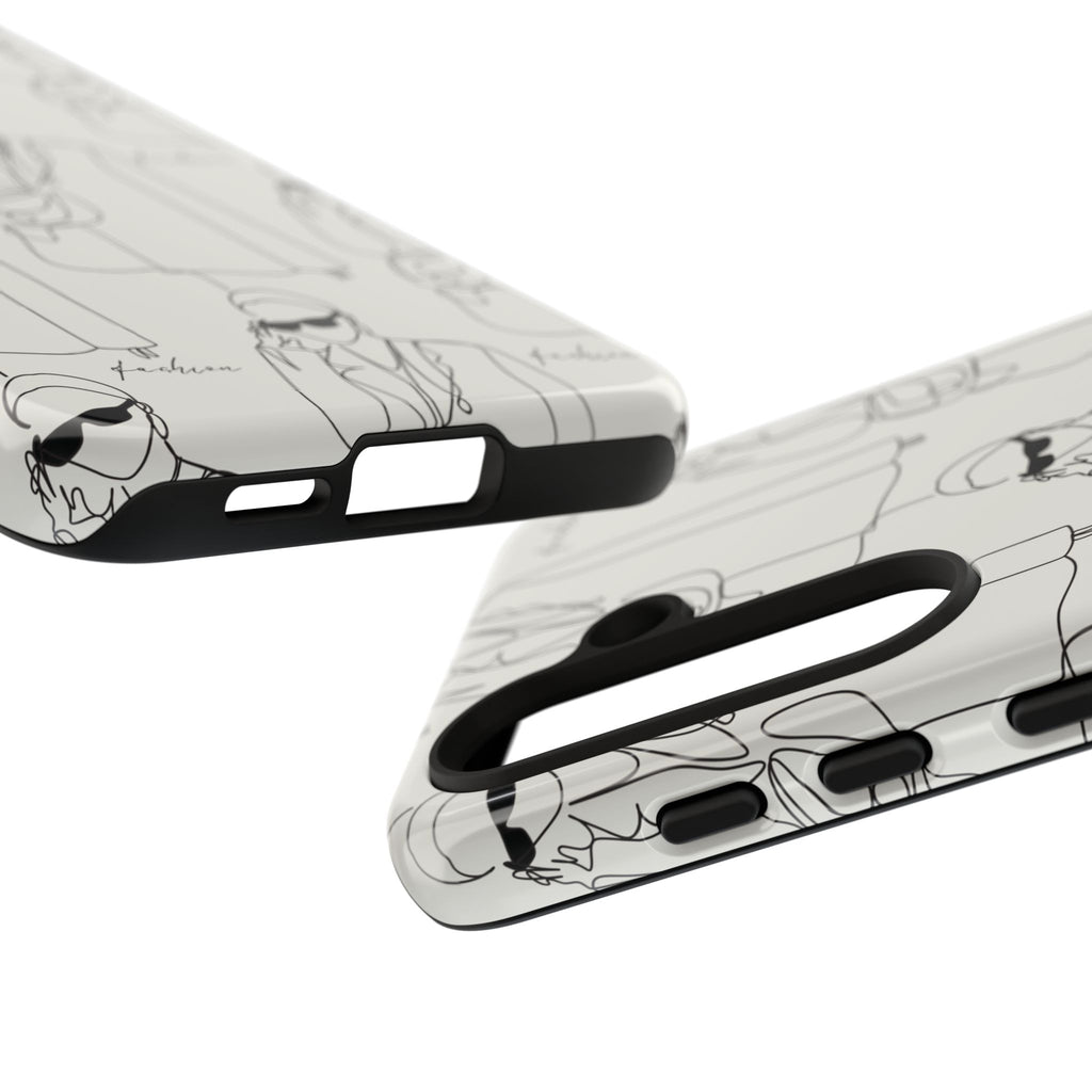 Fashion Sketch Phone Case — Minimalist Chic Designer Pattern