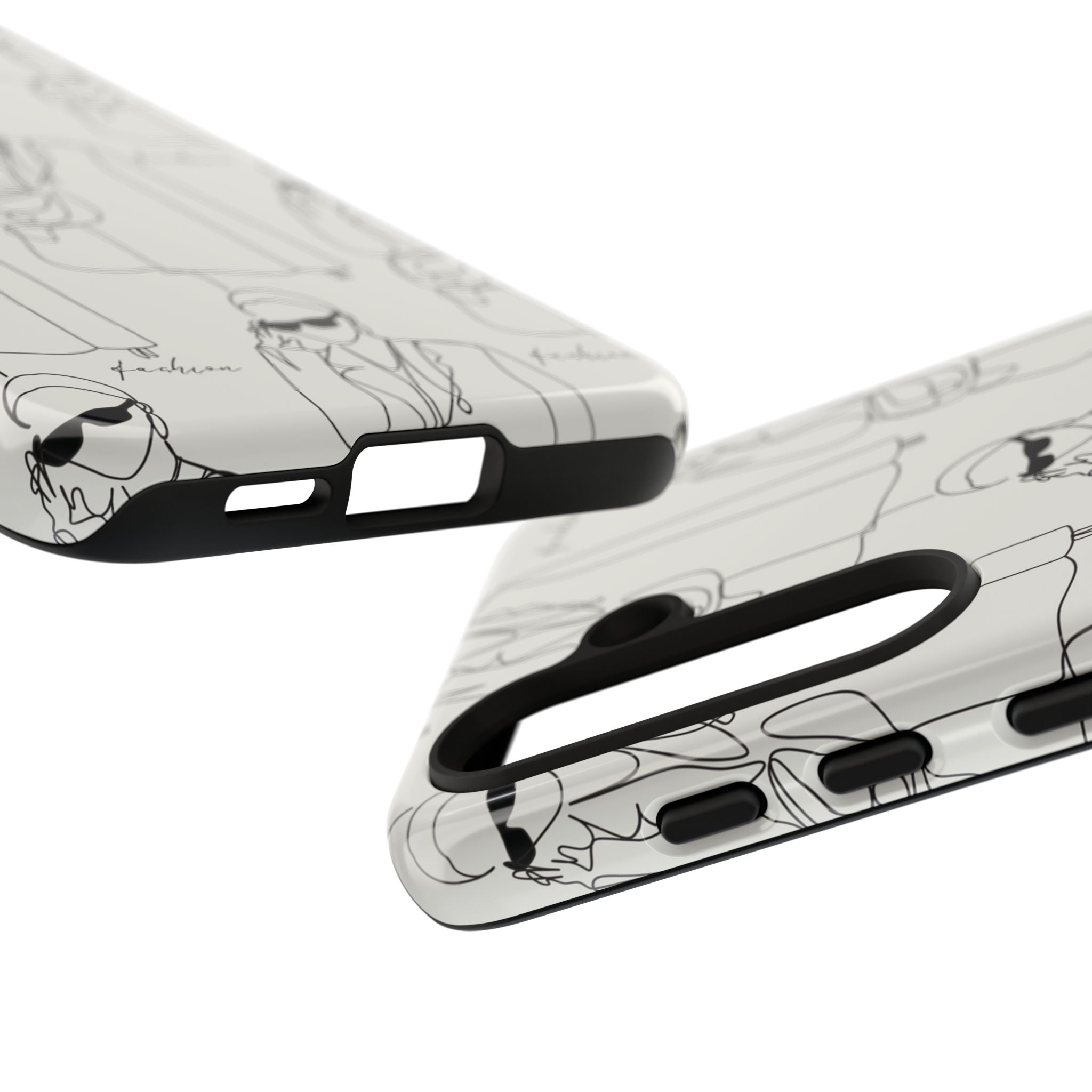 Fashion Sketch Phone Case — Minimalist Chic Designer Pattern