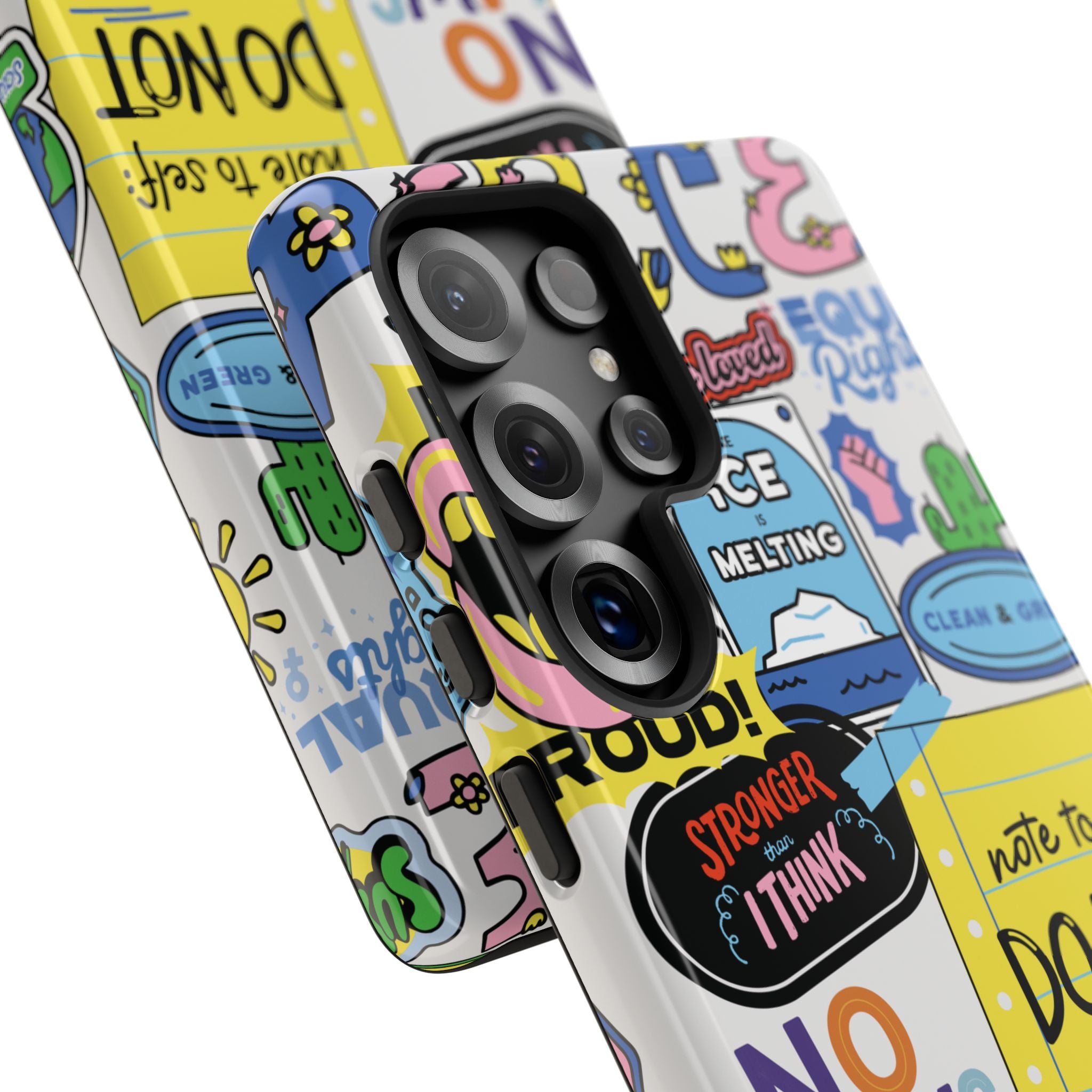 Sticker Collage Phone Case — Motivational "Do Not Quit" Protective Cover