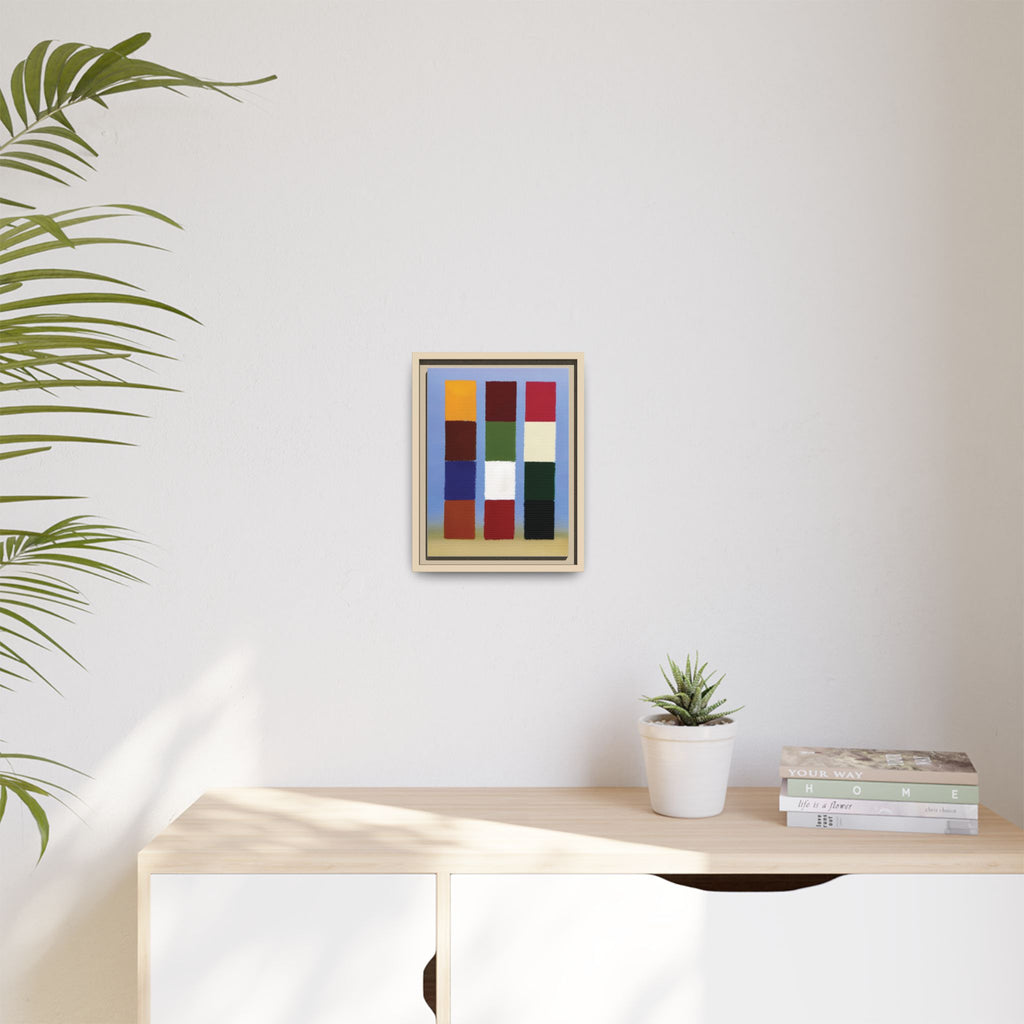 Framed Matte Canvas - Abstract Color Block Wall Art