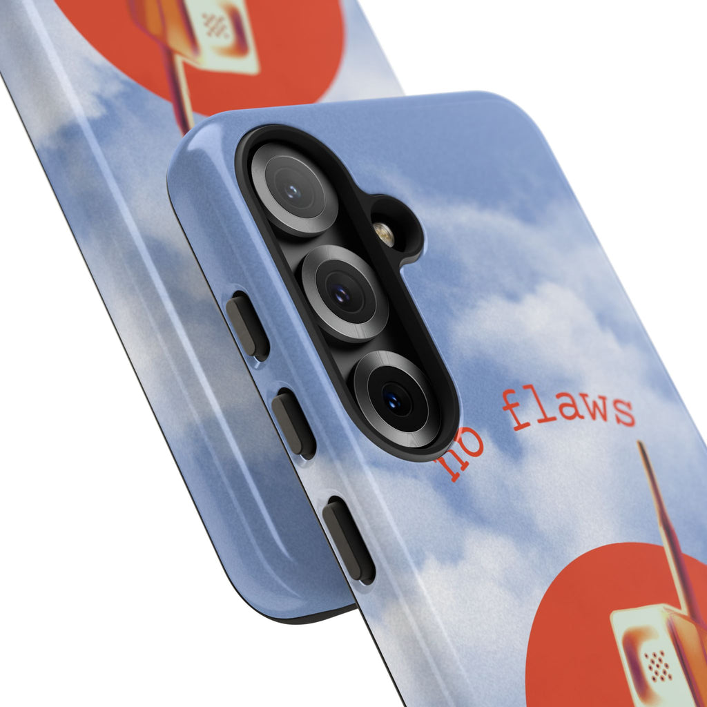 Retro “No Flaws” Phone Tough Case — Vintage 90s Aesthetic Protective Phone Case