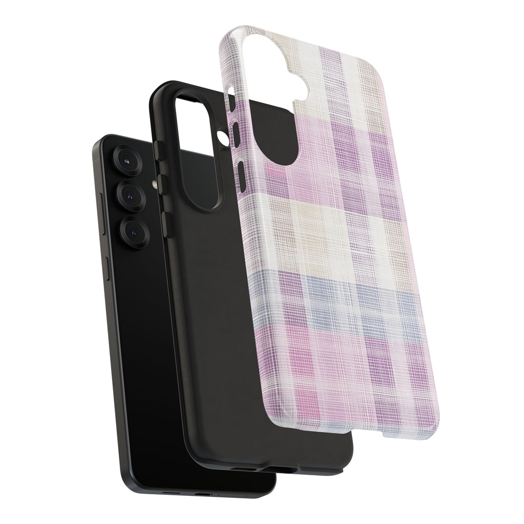 Pink Plaid Phone Case, Trendy Accessories, Birthday, Everyday Use, Tough Cases