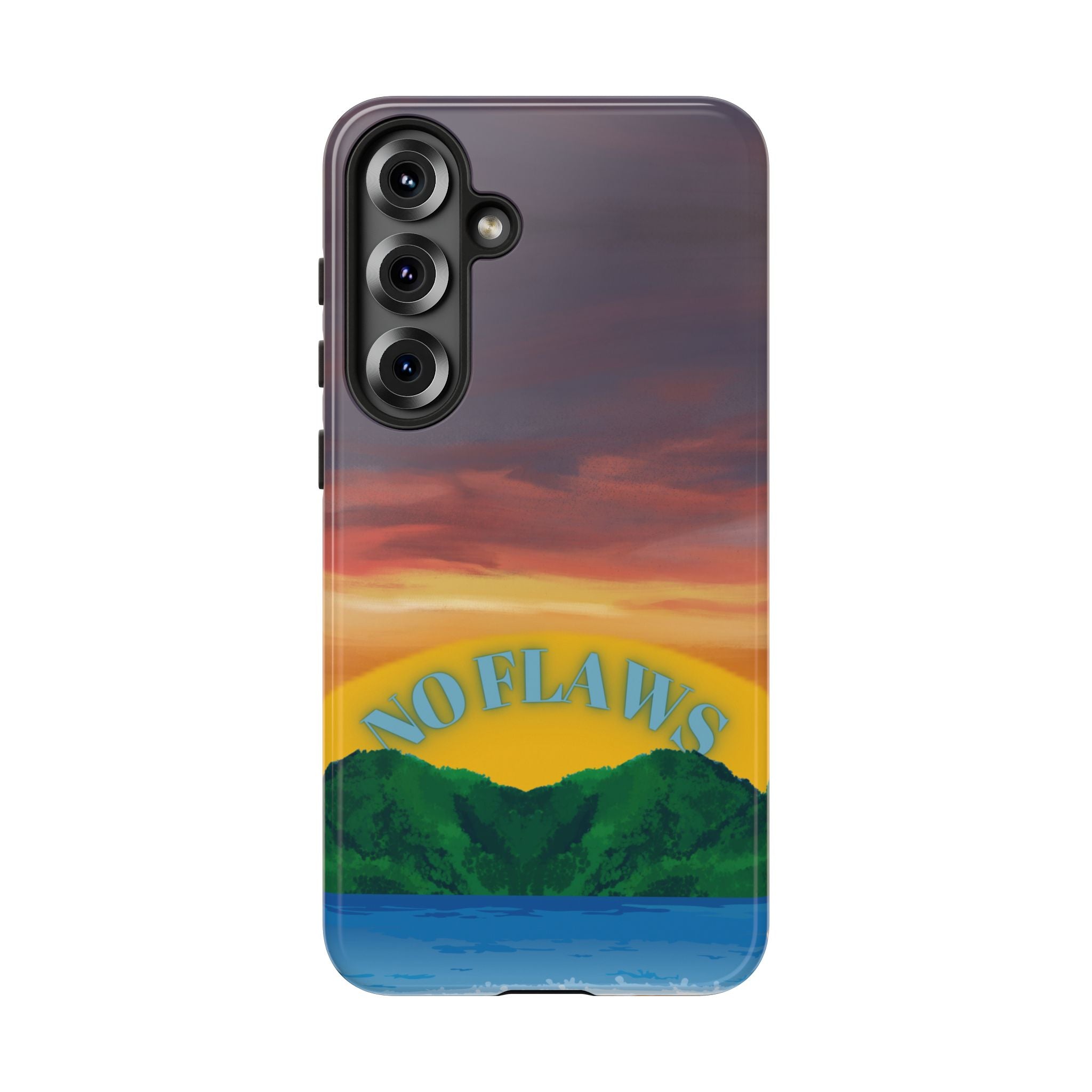 Sunset 'No Flaws' Tough Phone Case — Tropical Beach Protective Cover