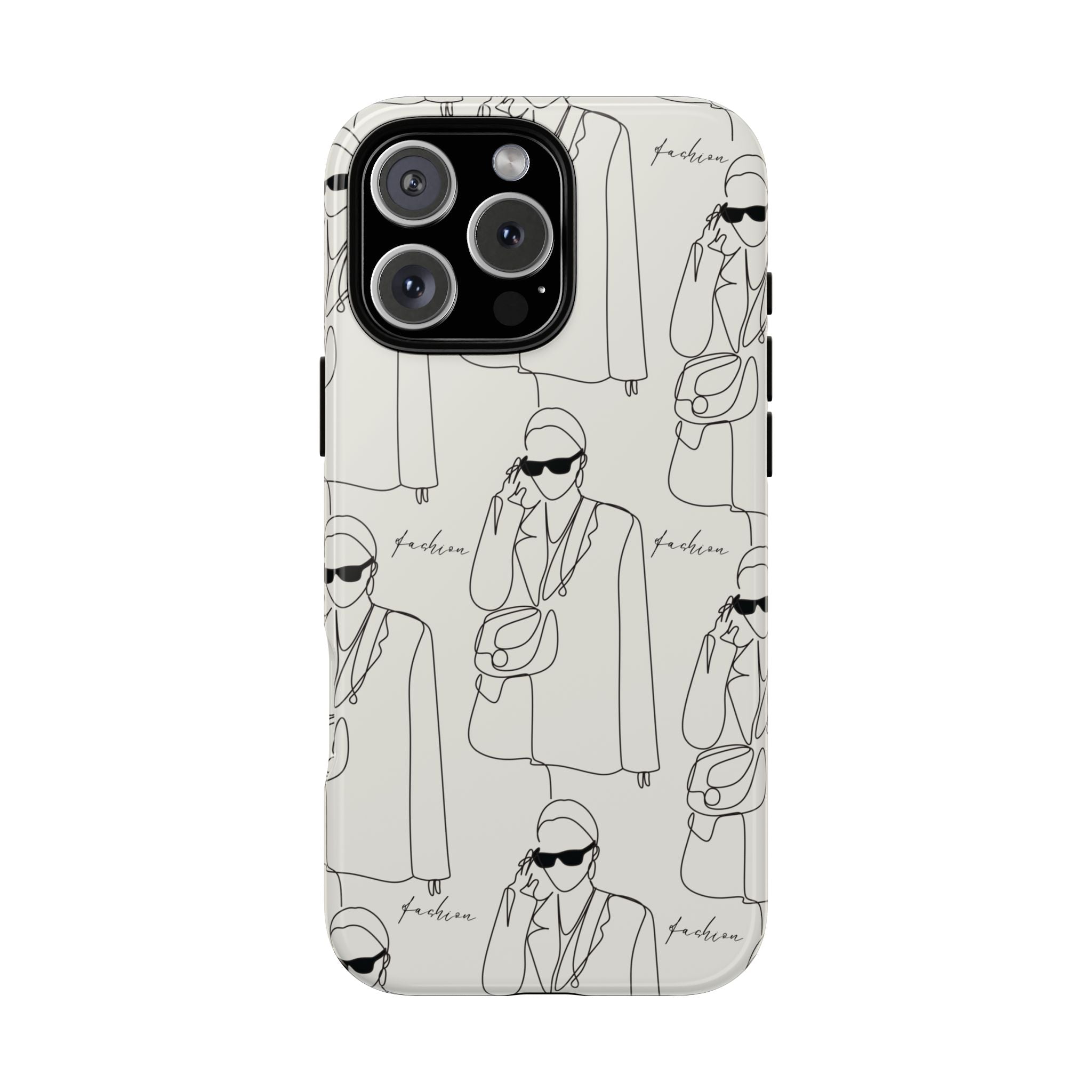 Fashion Sketch Phone Case — Minimalist Chic Designer Pattern