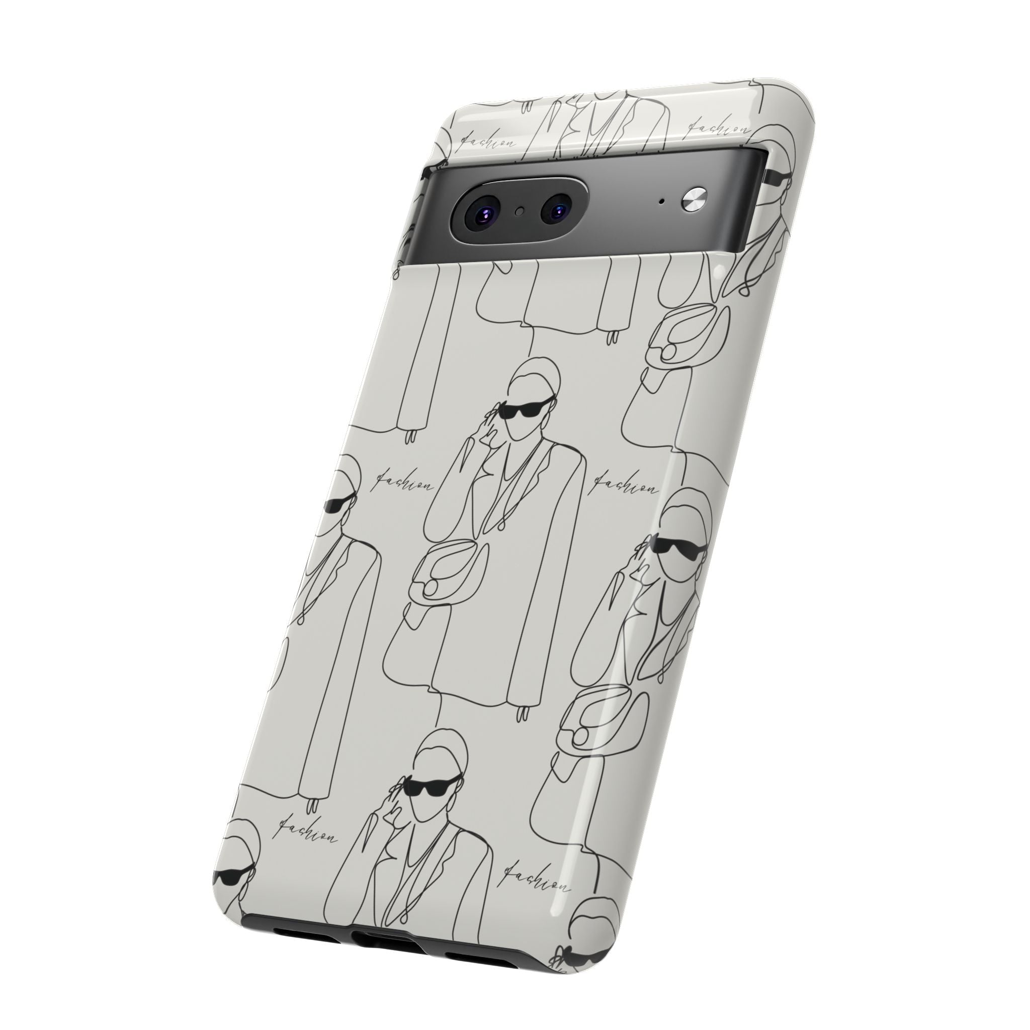Fashion Sketch Phone Case — Minimalist Chic Designer Pattern