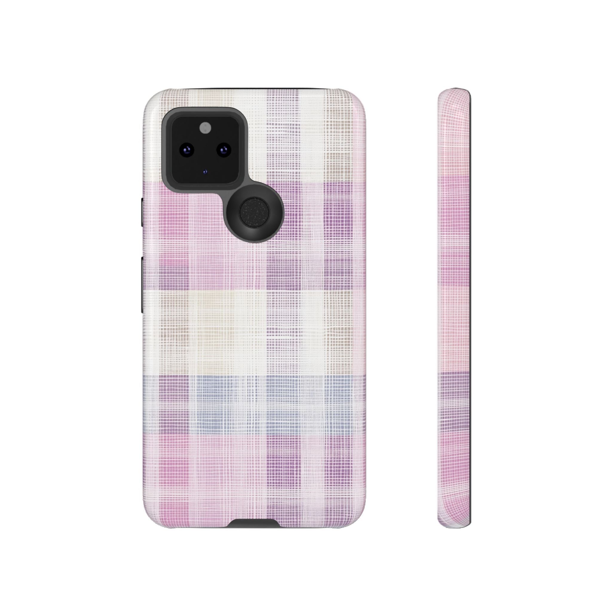 Pink Plaid Phone Case, Trendy Accessories, Birthday, Everyday Use, Tough Cases