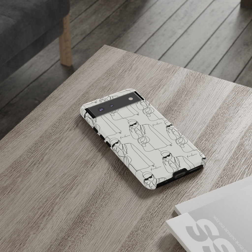 Fashion Sketch Phone Case — Minimalist Chic Designer Pattern