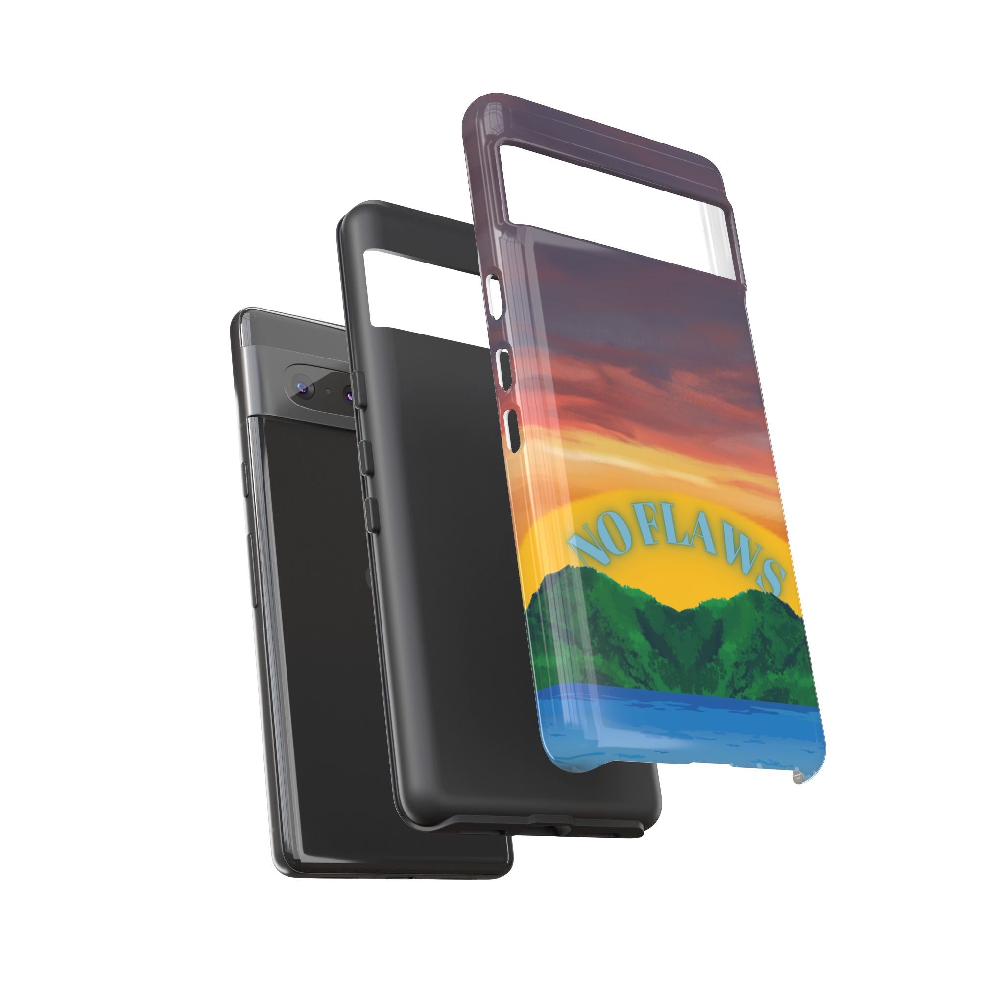 Sunset 'No Flaws' Tough Phone Case — Tropical Beach Protective Cover