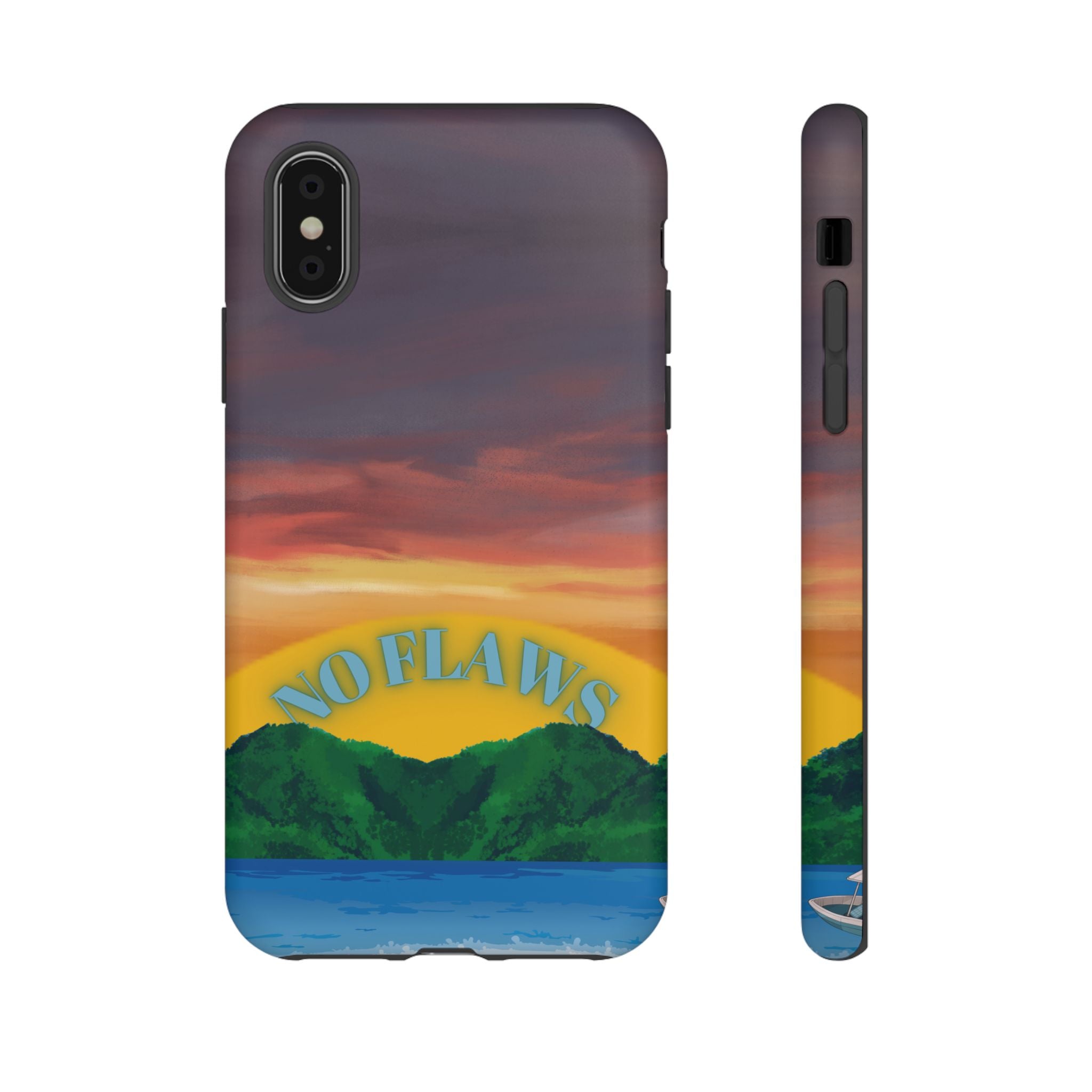 Sunset 'No Flaws' Tough Phone Case — Tropical Beach Protective Cover