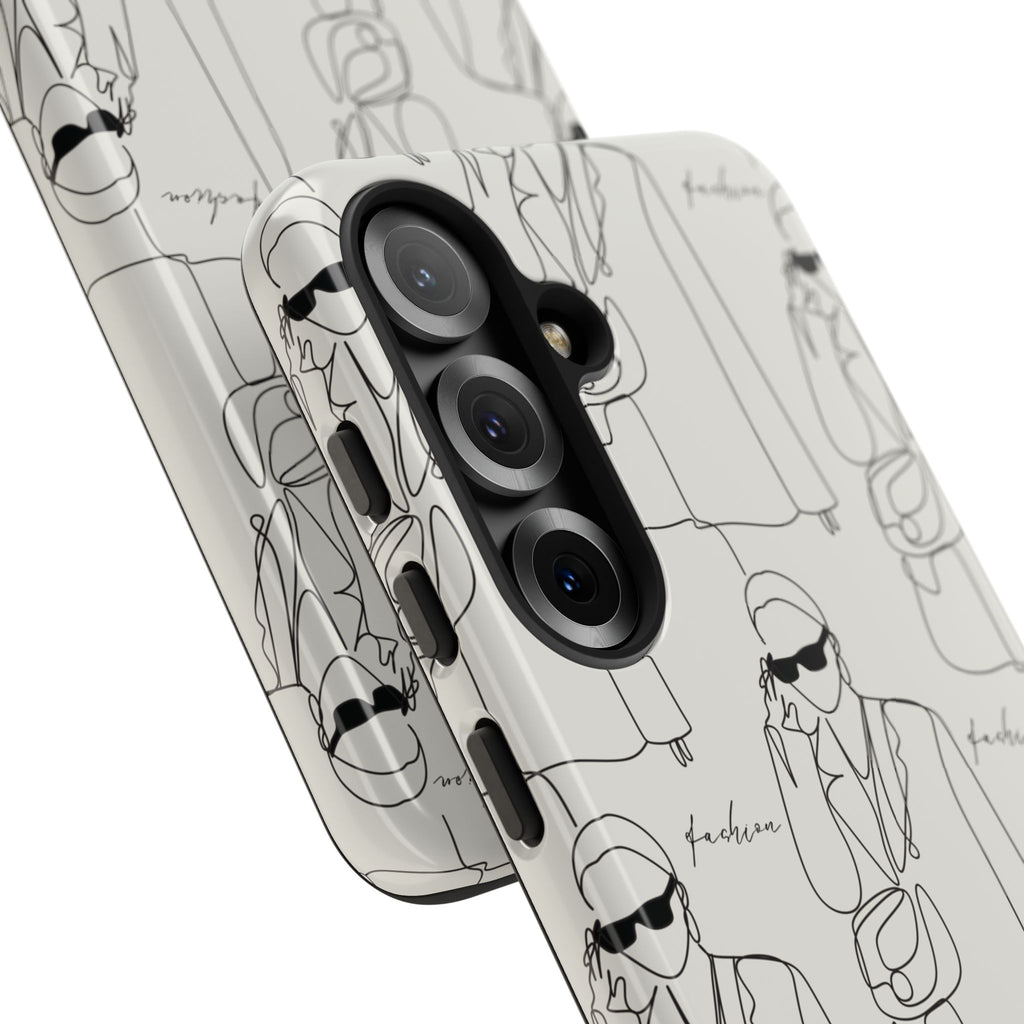 Fashion Sketch Phone Case — Minimalist Chic Designer Pattern