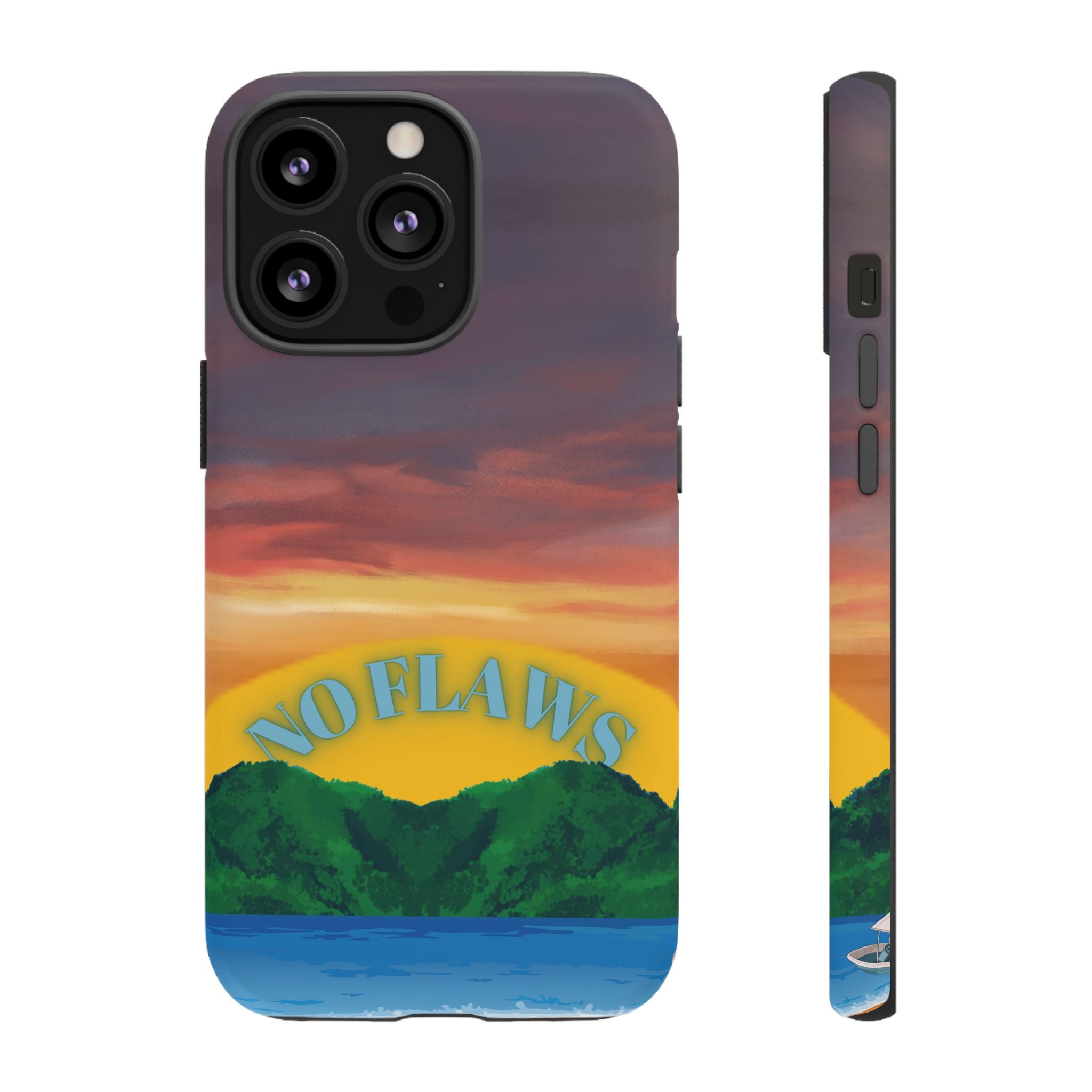 Sunset 'No Flaws' Tough Phone Case — Tropical Beach Protective Cover