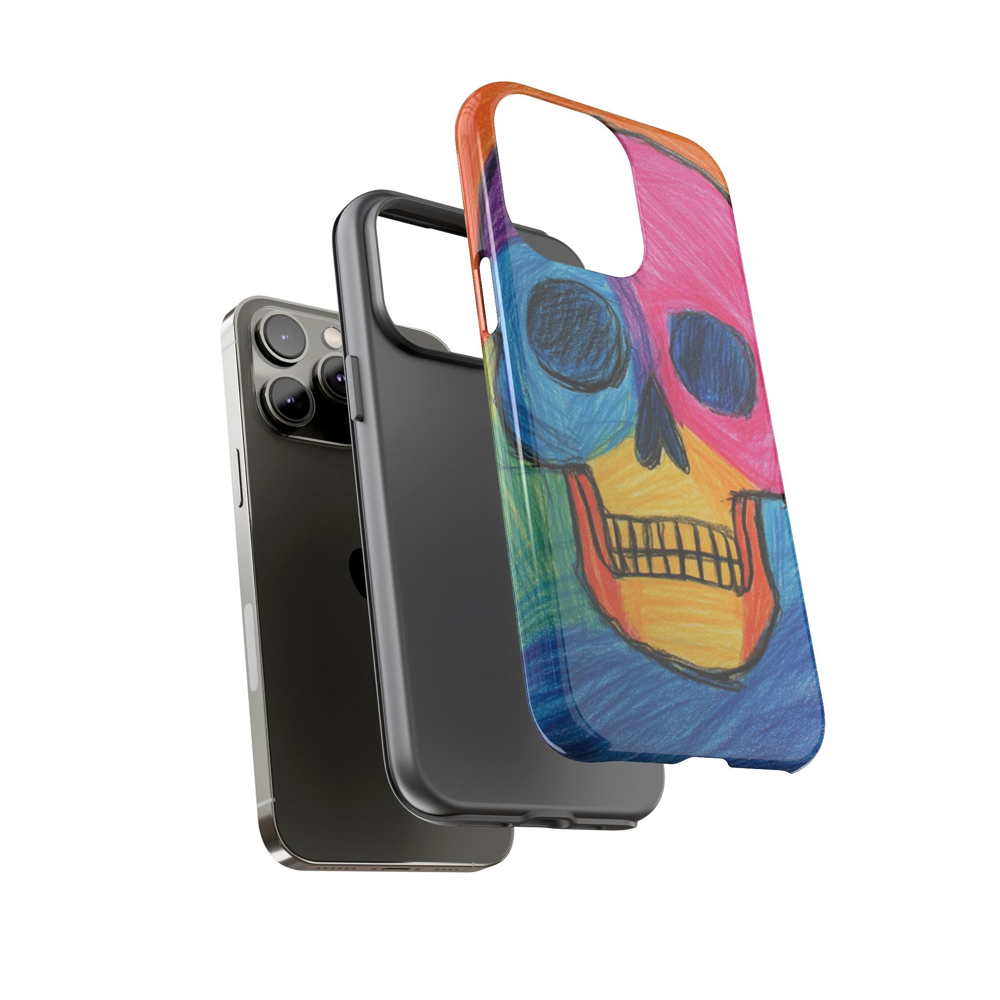 Vibrant Skull Phone Case | Tough Cases, Colorful Design, Unique Art Phone Cover