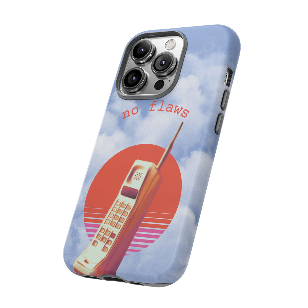 Retro “No Flaws” Phone Tough Case — Vintage 90s Aesthetic Protective Phone Case