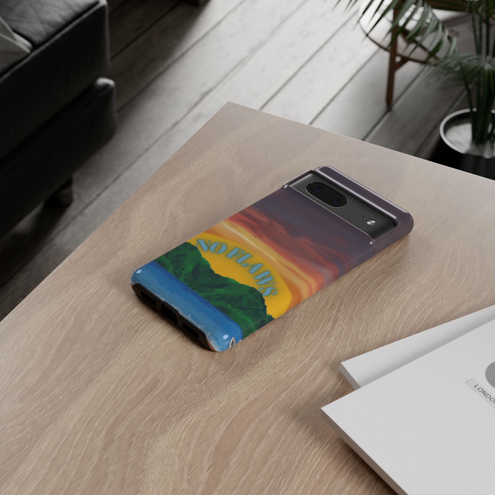 Sunset 'No Flaws' Tough Phone Case — Tropical Beach Protective Cover