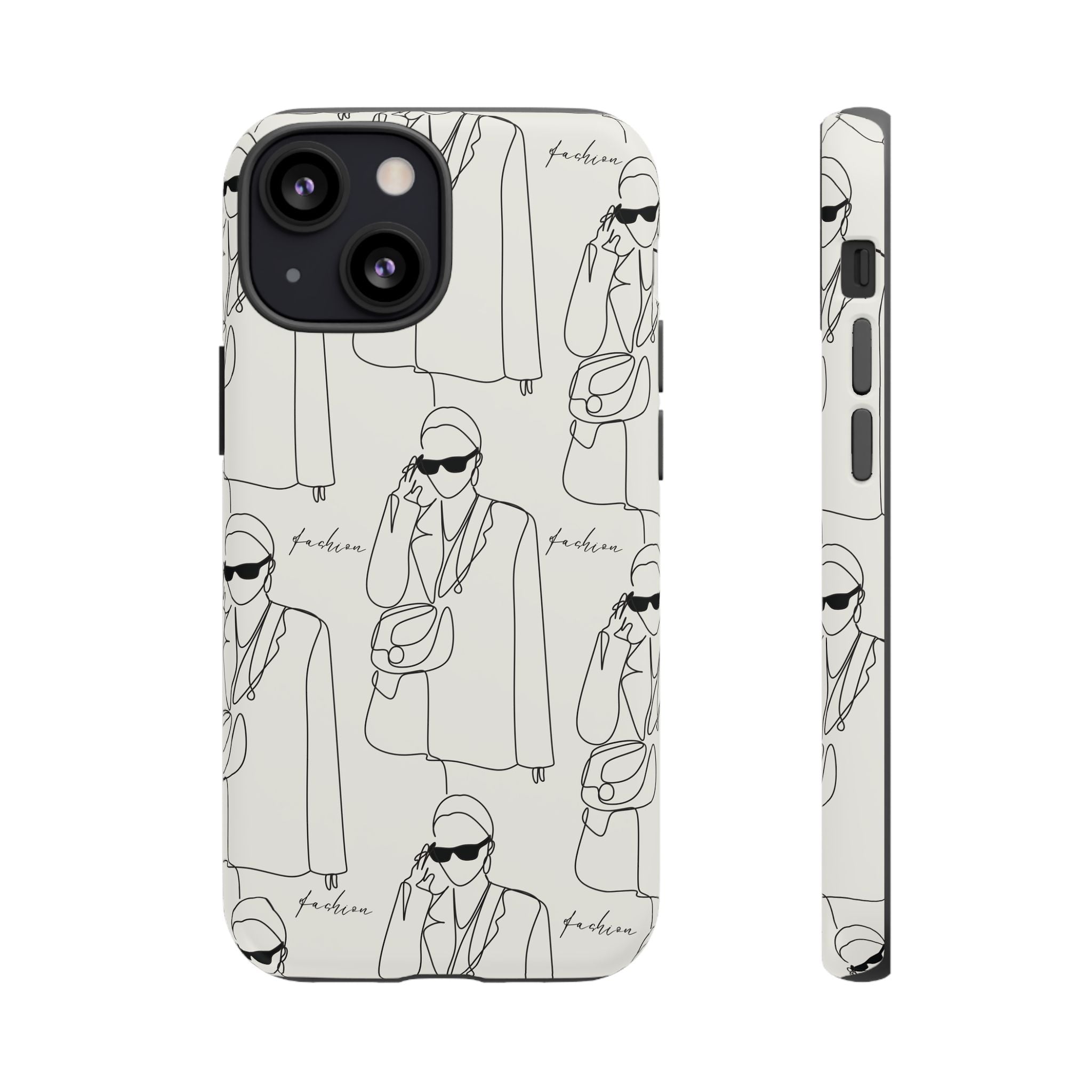 Fashion Sketch Phone Case — Minimalist Chic Designer Pattern