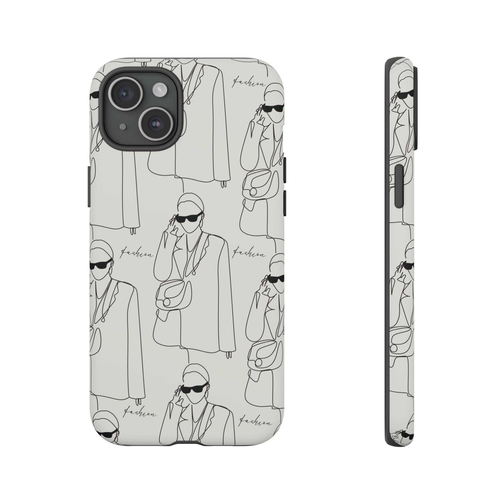 Fashion Sketch Phone Case — Minimalist Chic Designer Pattern