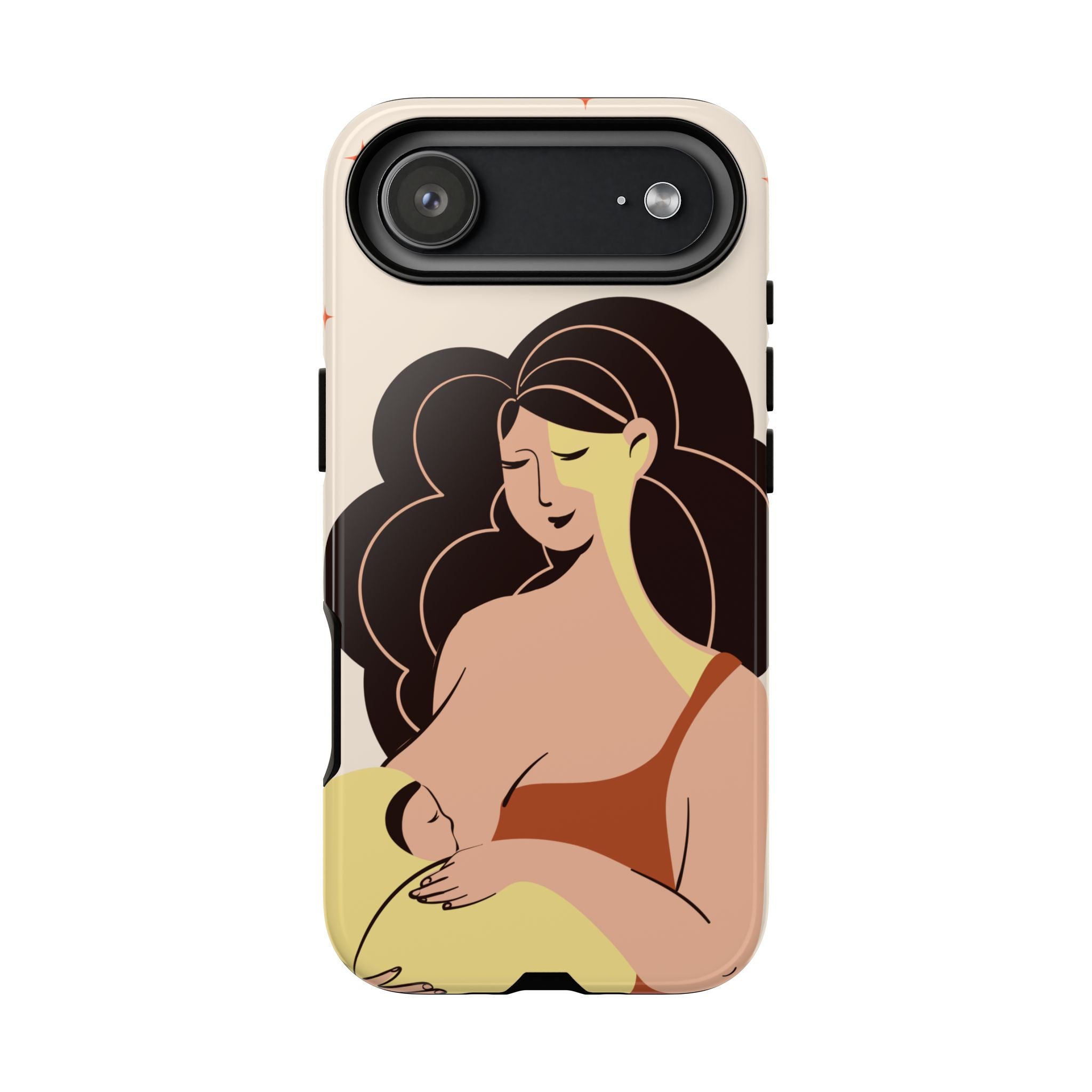 Mother Nursing Baby Illustration, Soft Pastel Mom & Child Protective Cover