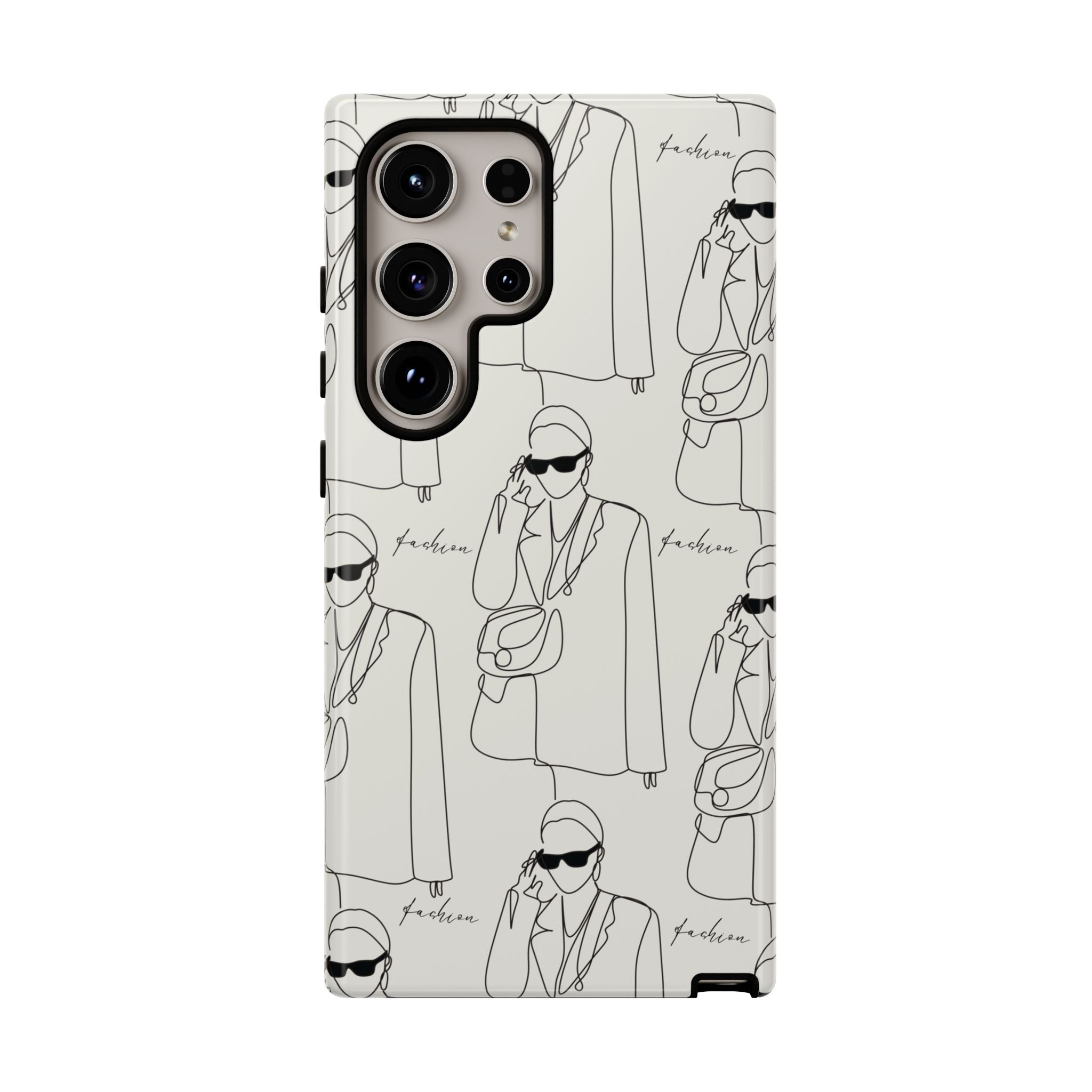 Fashion Sketch Phone Case — Minimalist Chic Designer Pattern