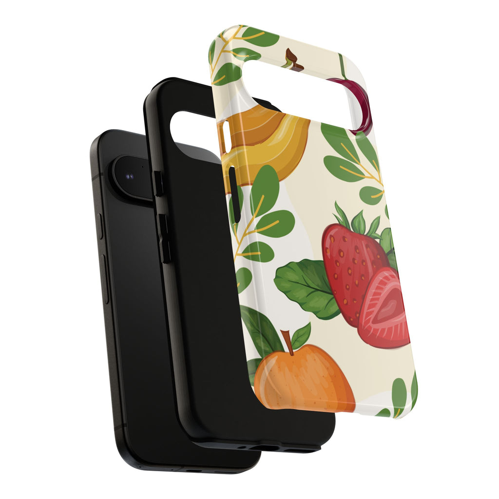 Fruit Pattern Tough Case — Floral Strawberry & Banana Phone Cover