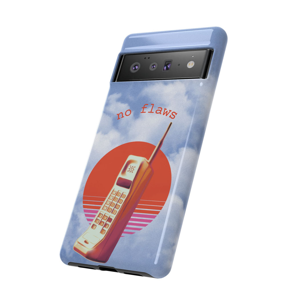 Retro “No Flaws” Phone Tough Case — Vintage 90s Aesthetic Protective Phone Case