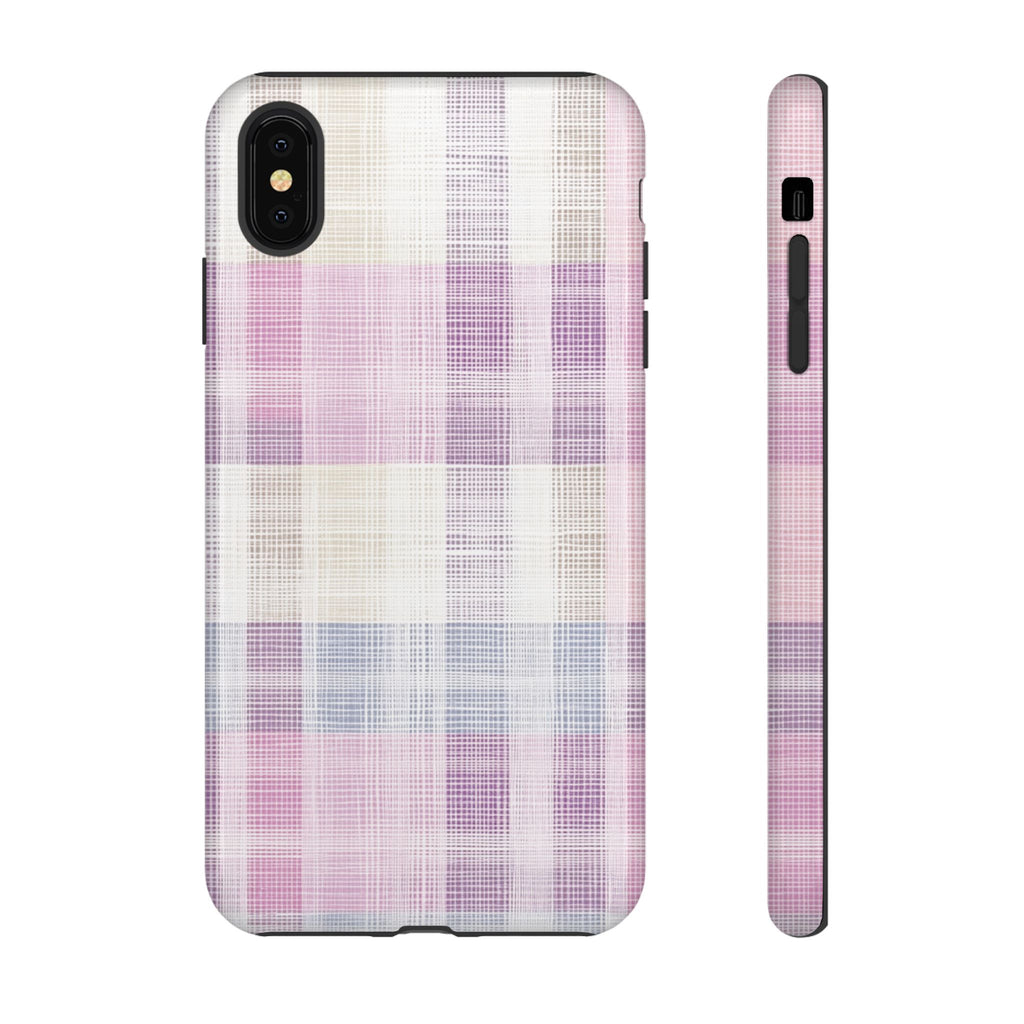 Pink Plaid Phone Case, Trendy Accessories, Birthday, Everyday Use, Tough Cases