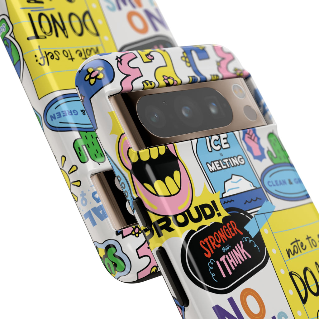 Sticker Collage Phone Case — Motivational "Do Not Quit" Protective Cover