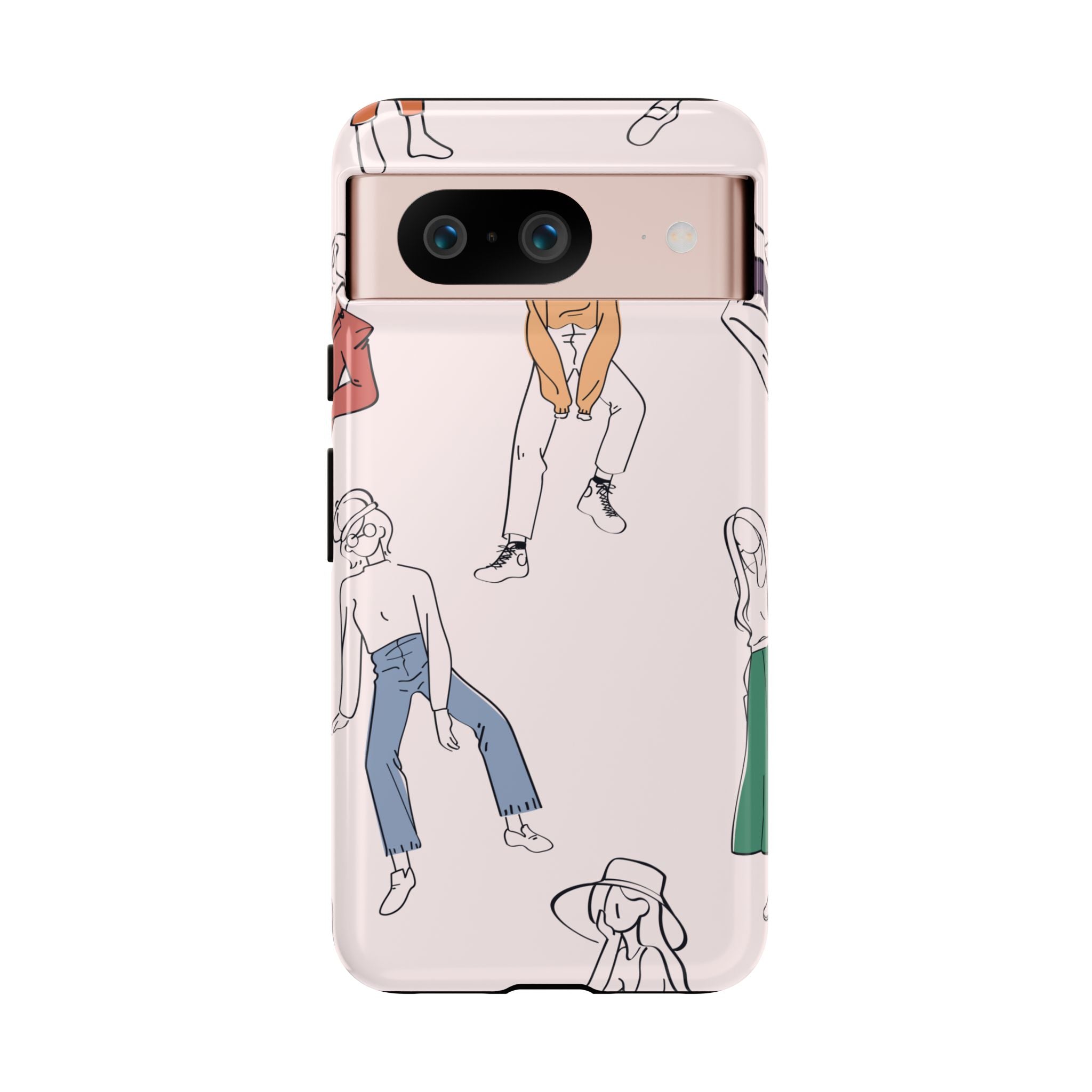 Dancing Women Pattern Phone Case — Chic Pastel Protective Phone Cover