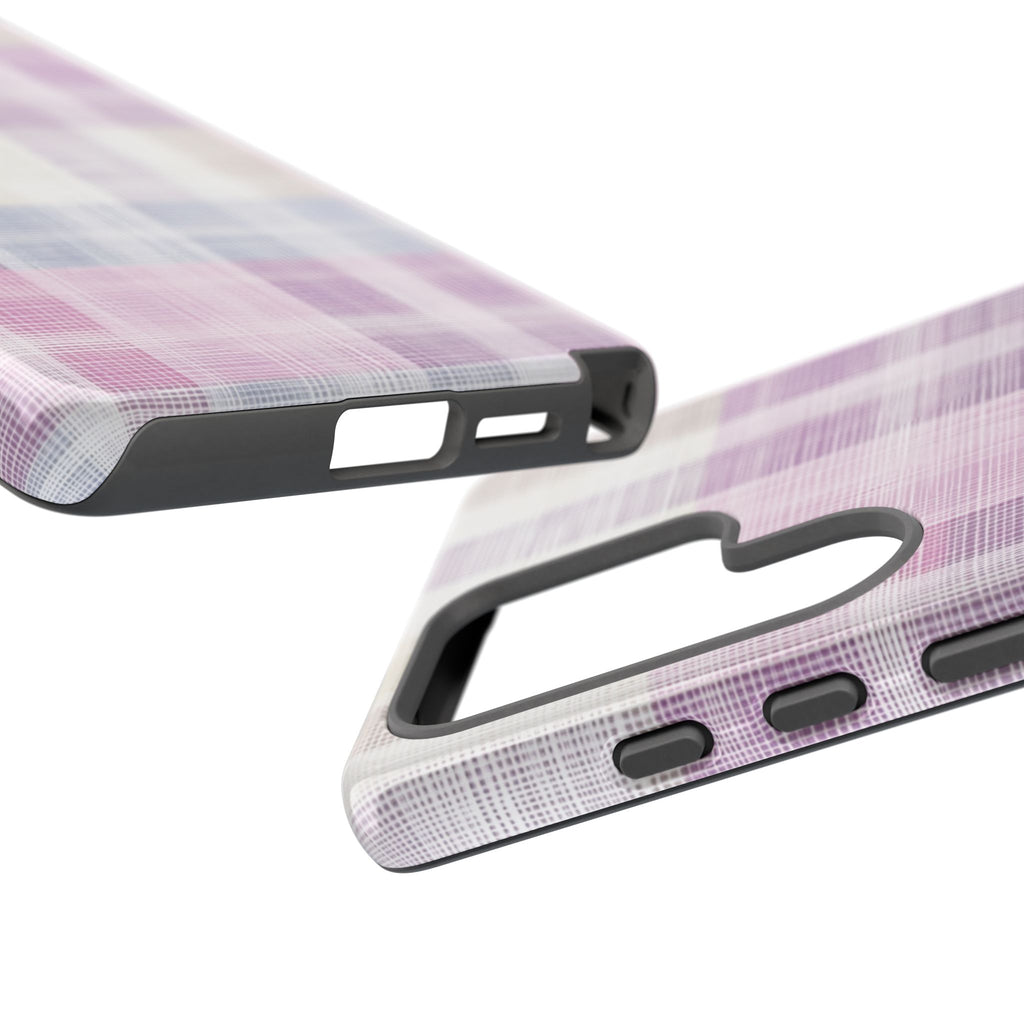 Pink Plaid Phone Case, Trendy Accessories, Birthday, Everyday Use, Tough Cases