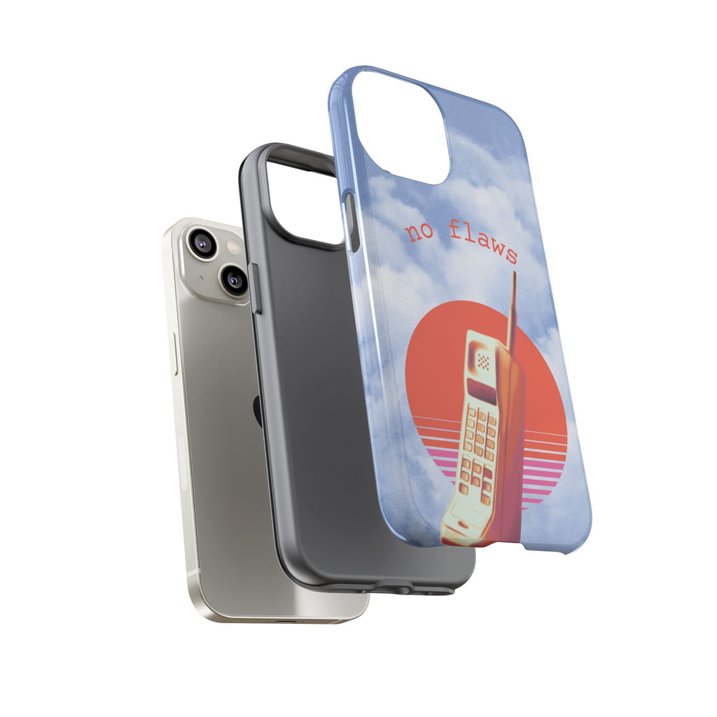 Retro “No Flaws” Phone Tough Case — Vintage 90s Aesthetic Protective Phone Case