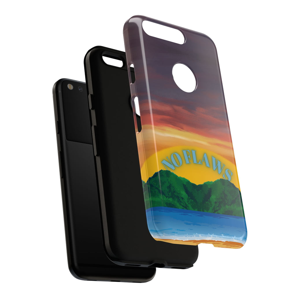 Sunset 'No Flaws' Tough Phone Case — Tropical Beach Protective Cover