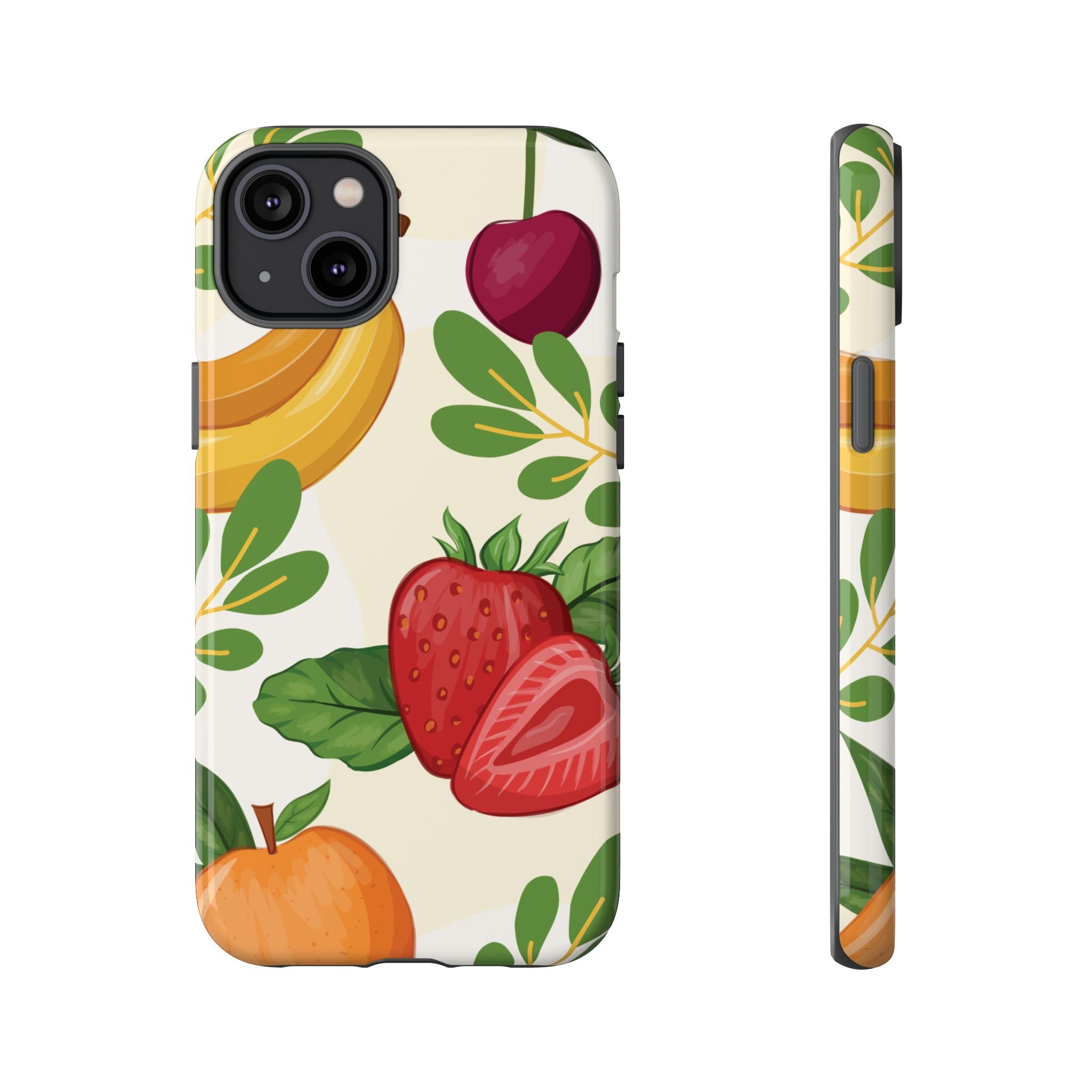 Fruit Pattern Tough Case — Floral Strawberry & Banana Phone Cover