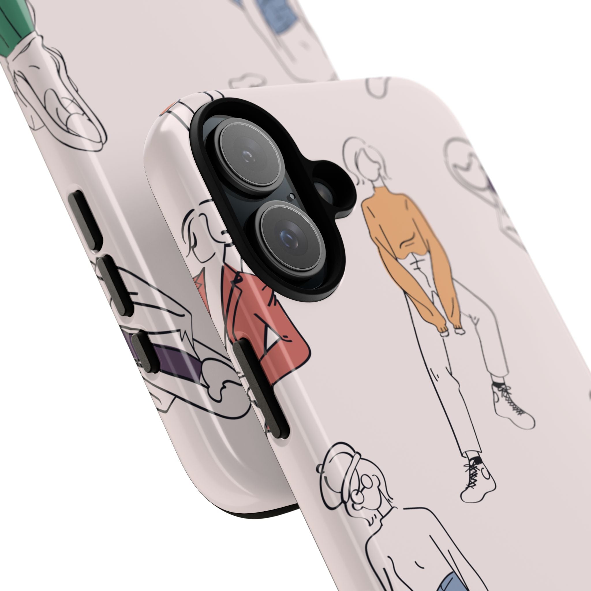 Dancing Women Pattern Phone Case — Chic Pastel Protective Phone Cover