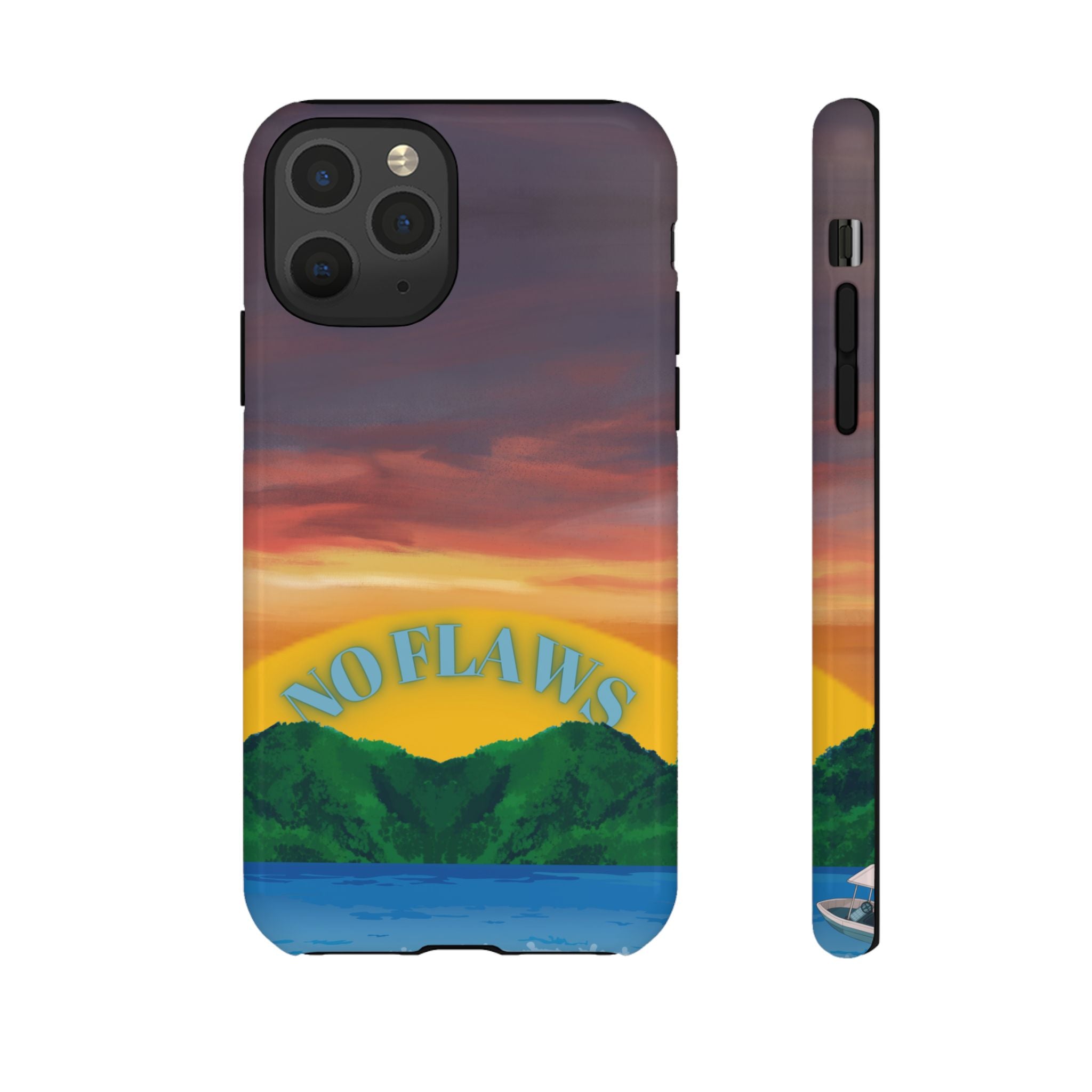 Sunset 'No Flaws' Tough Phone Case — Tropical Beach Protective Cover