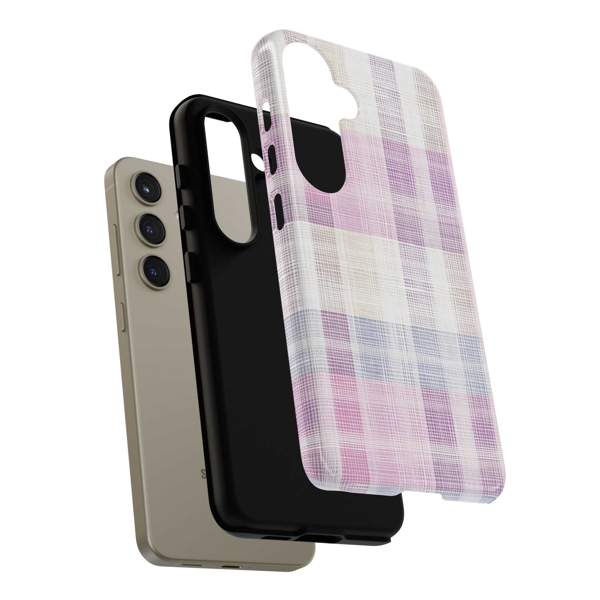 Pink Plaid Phone Case, Trendy Accessories, Birthday, Everyday Use, Tough Cases