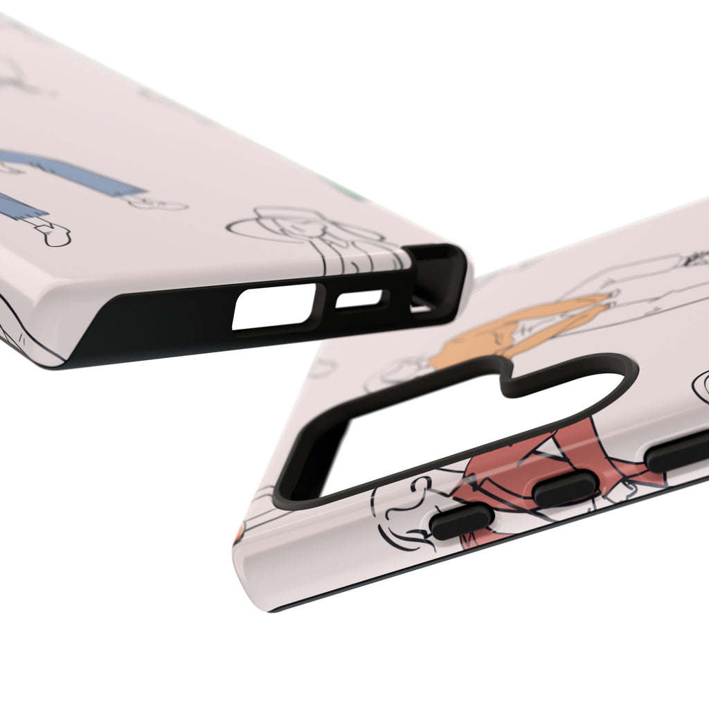 Dancing Women Pattern Phone Case — Chic Pastel Protective Phone Cover