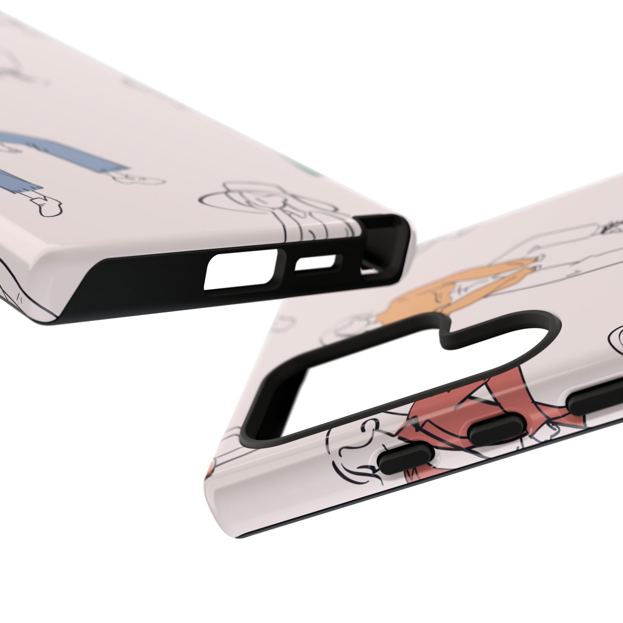Dancing Women Pattern Phone Case — Chic Pastel Protective Phone Cover
