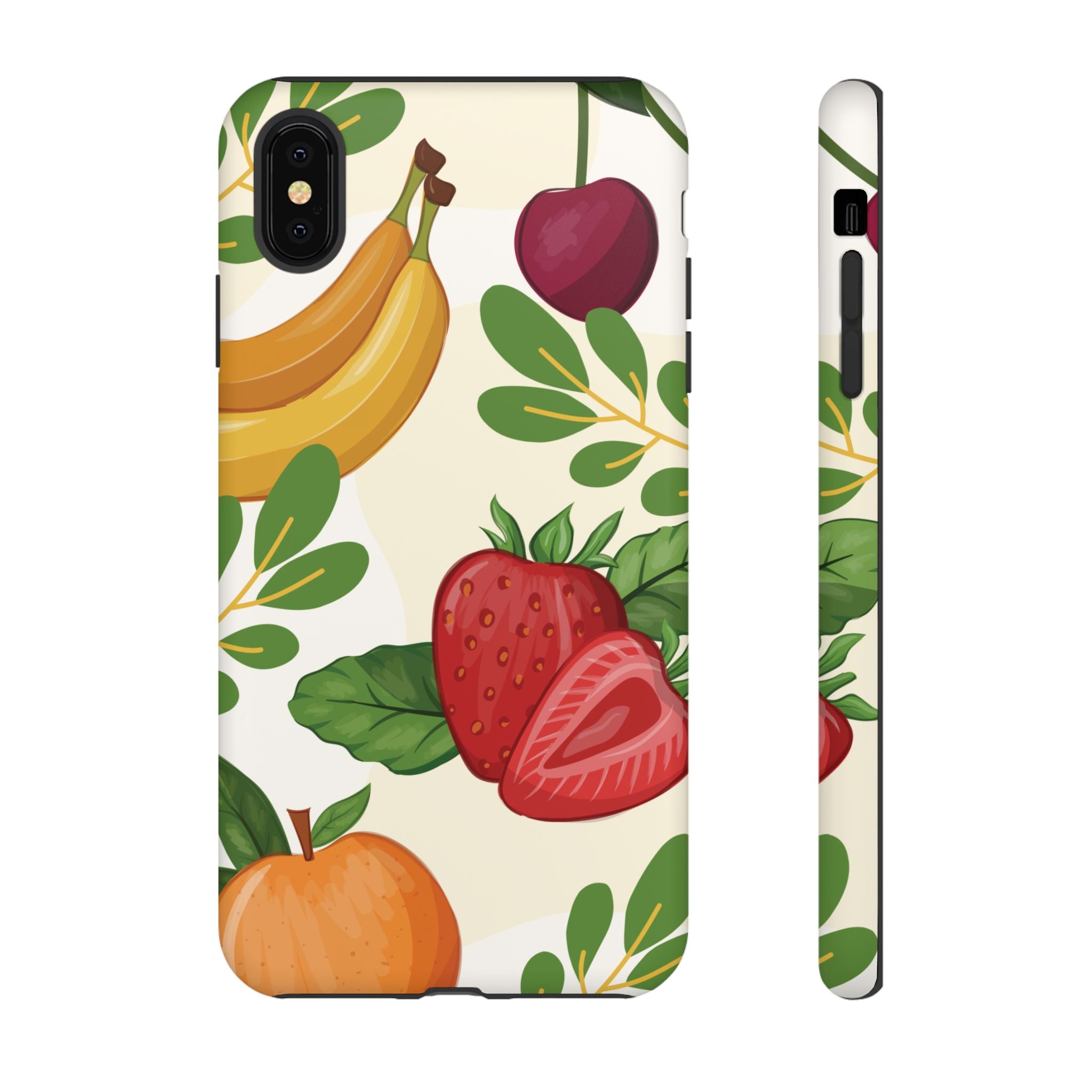 Fruit Pattern Tough Case — Floral Strawberry & Banana Phone Cover