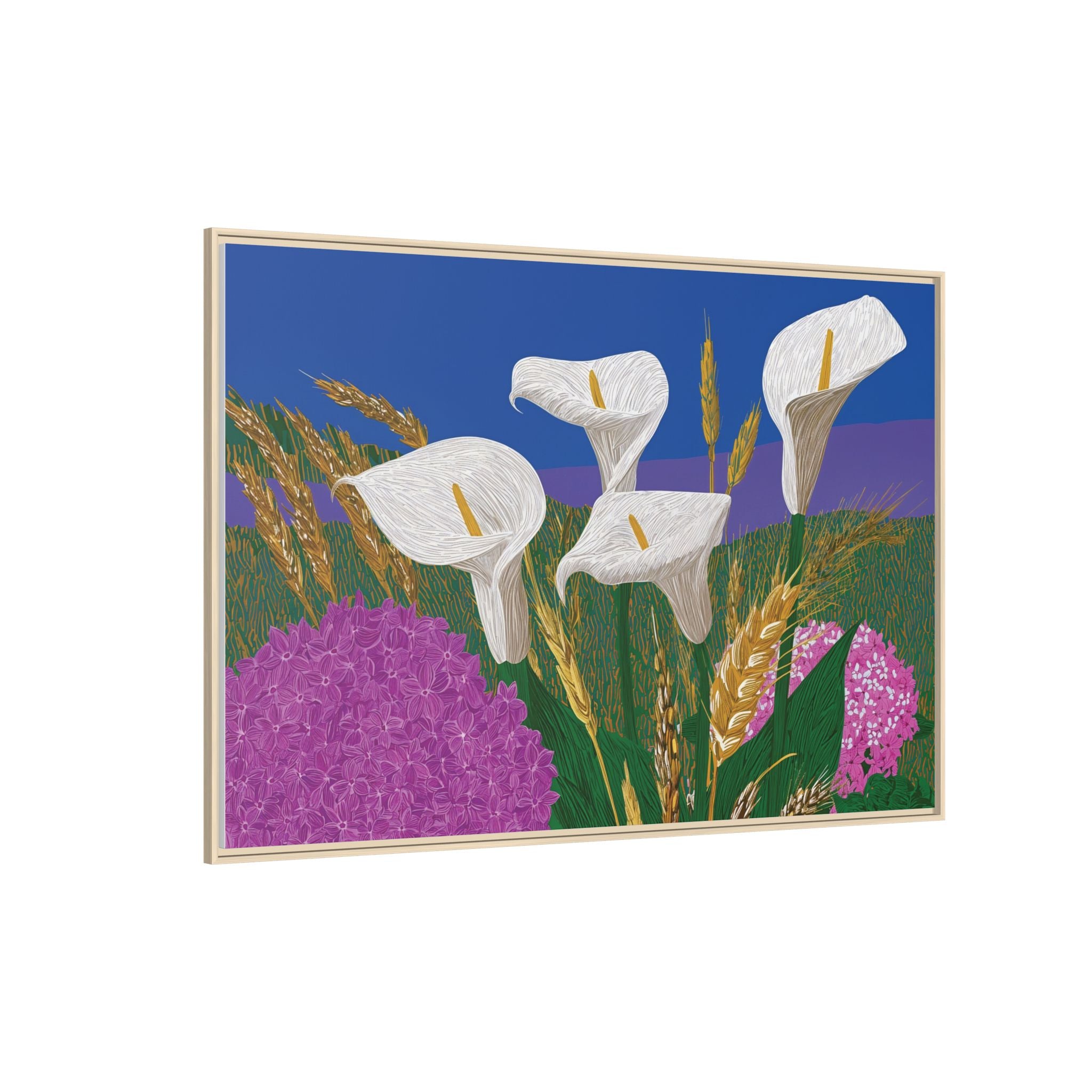 Framed Calla Lily Canvas Print — Matte Floral Wall Art
