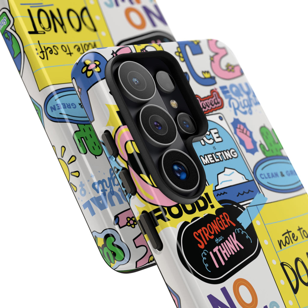 Sticker Collage Phone Case — Motivational "Do Not Quit" Protective Cover