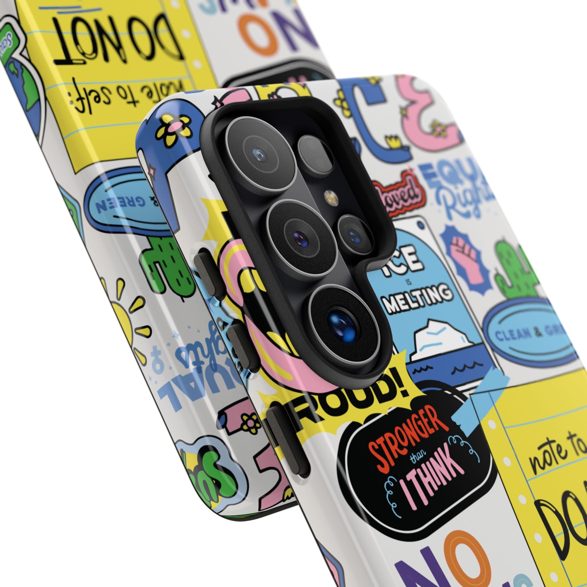 Sticker Collage Phone Case — Motivational "Do Not Quit" Protective Cover