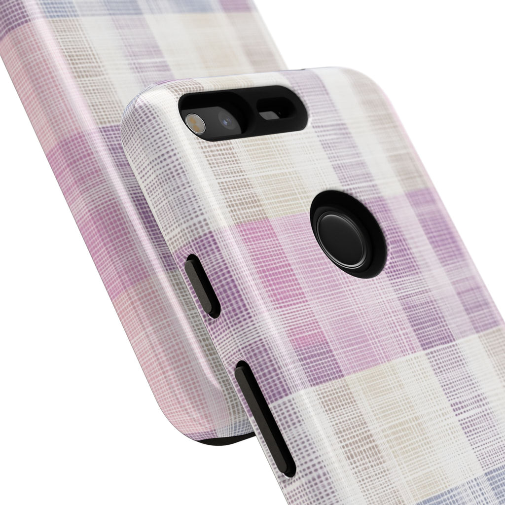 Pink Plaid Phone Case, Trendy Accessories, Birthday, Everyday Use, Tough Cases