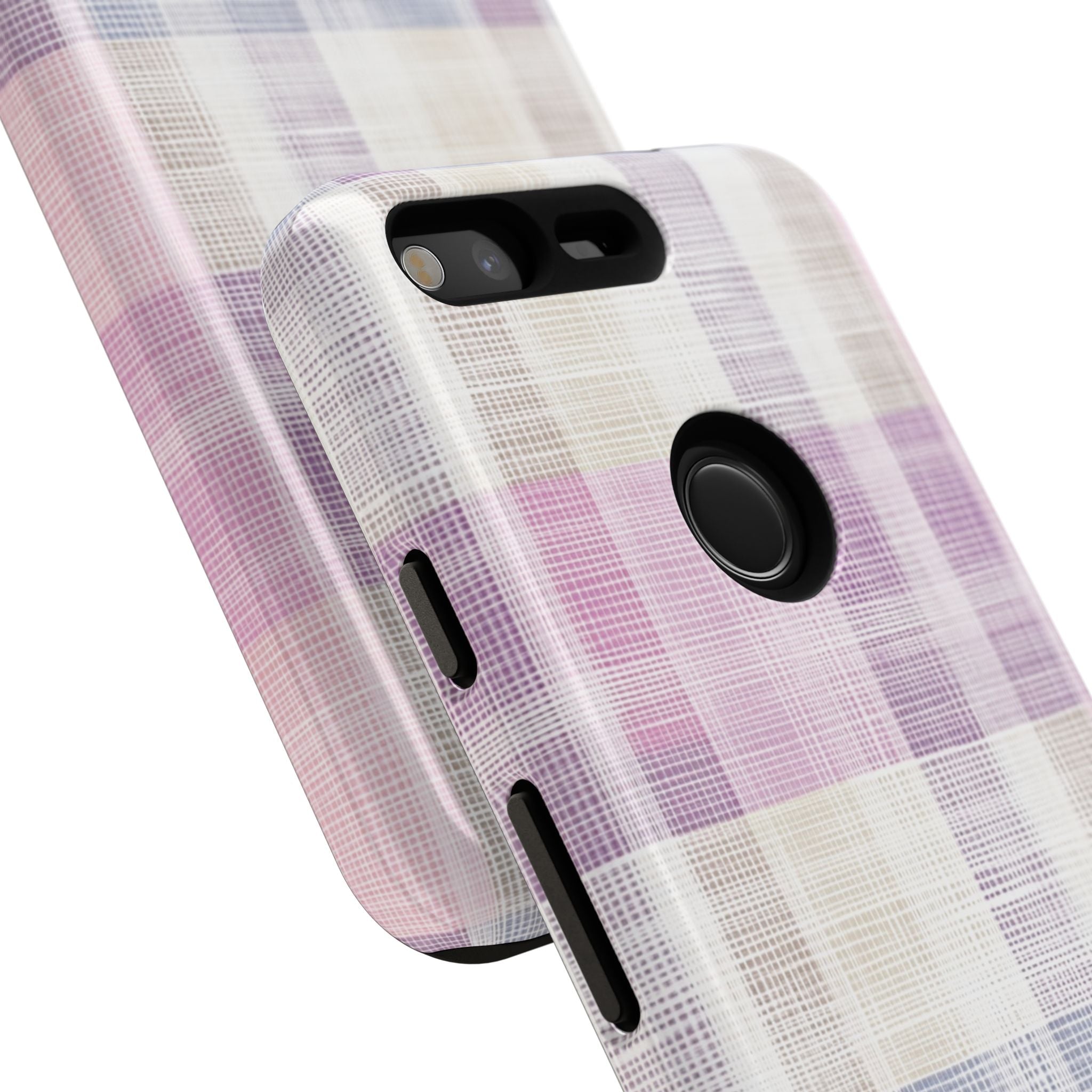 Pink Plaid Phone Case, Trendy Accessories, Birthday, Everyday Use, Tough Cases